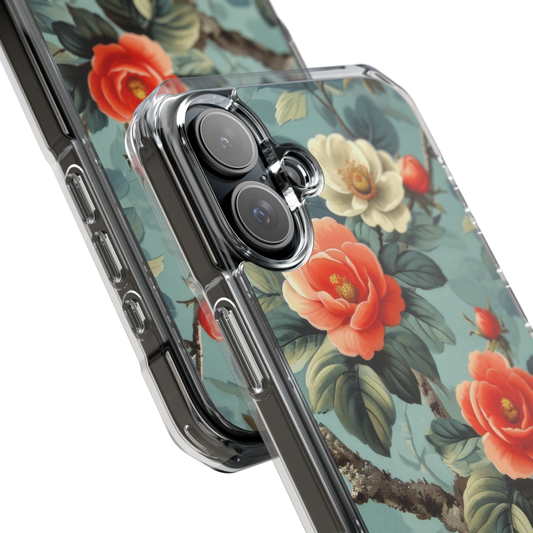 Coral Blossom Tapestry iPhone 16 - Impact Clear+