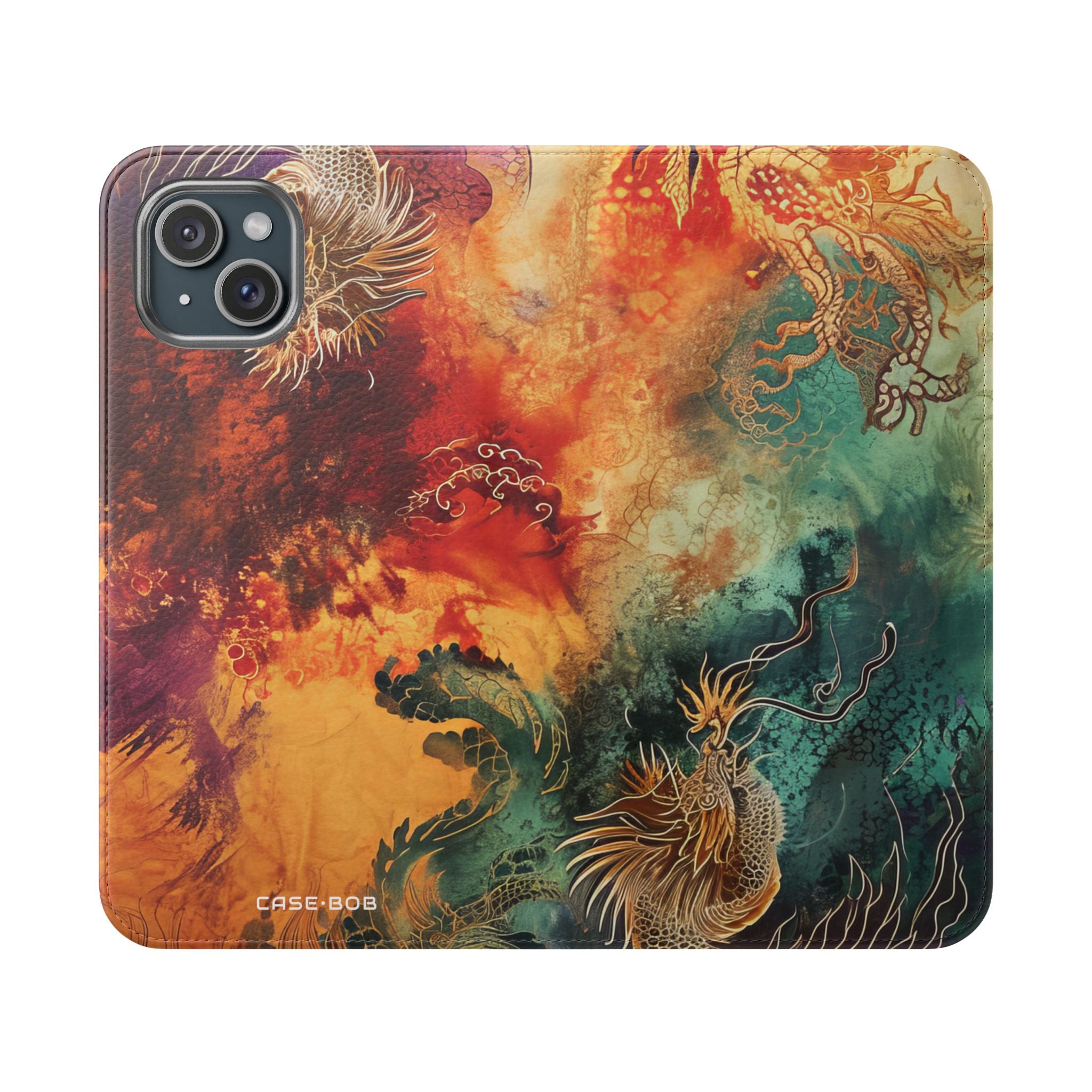 Golden Dragons Blaze - iPhone 15 Plus Case - Wallet