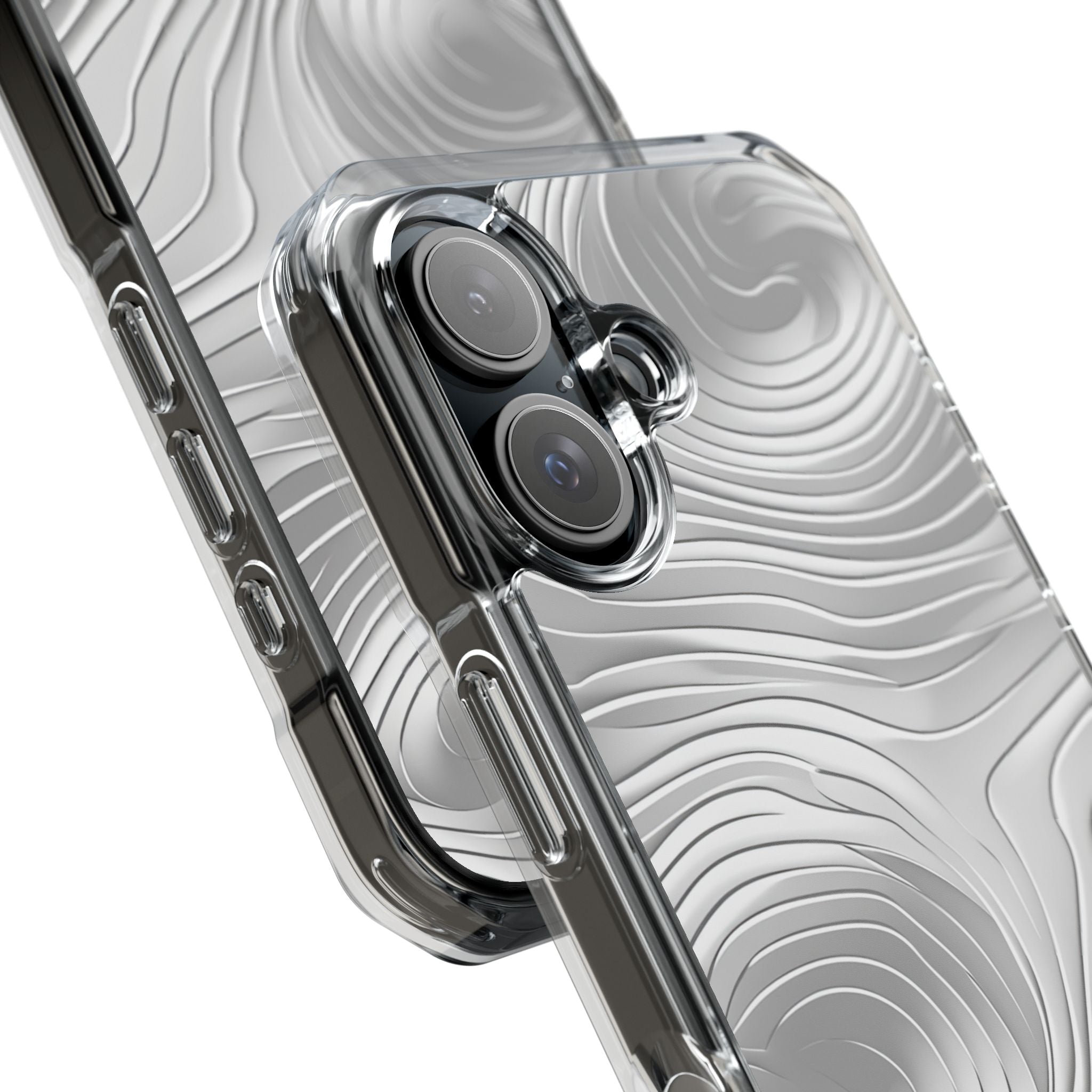 Monochrome Flow Lines iPhone 16 - Impact Clear+
