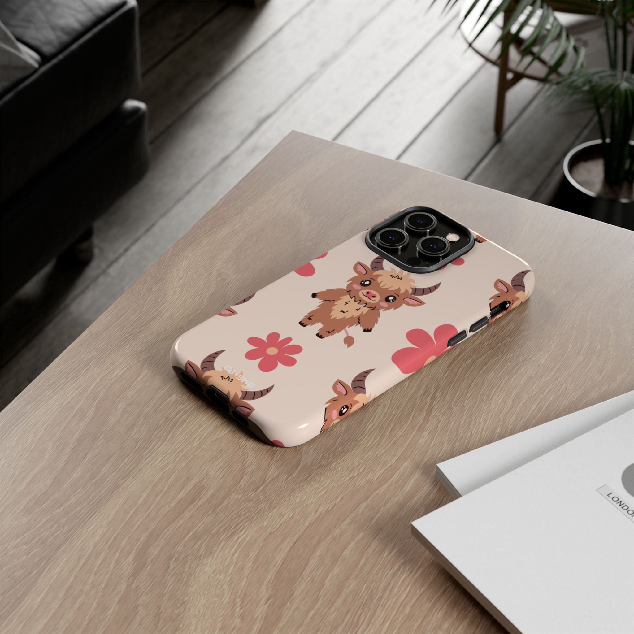 Cute Cattle & Flowers - iPhone Case
