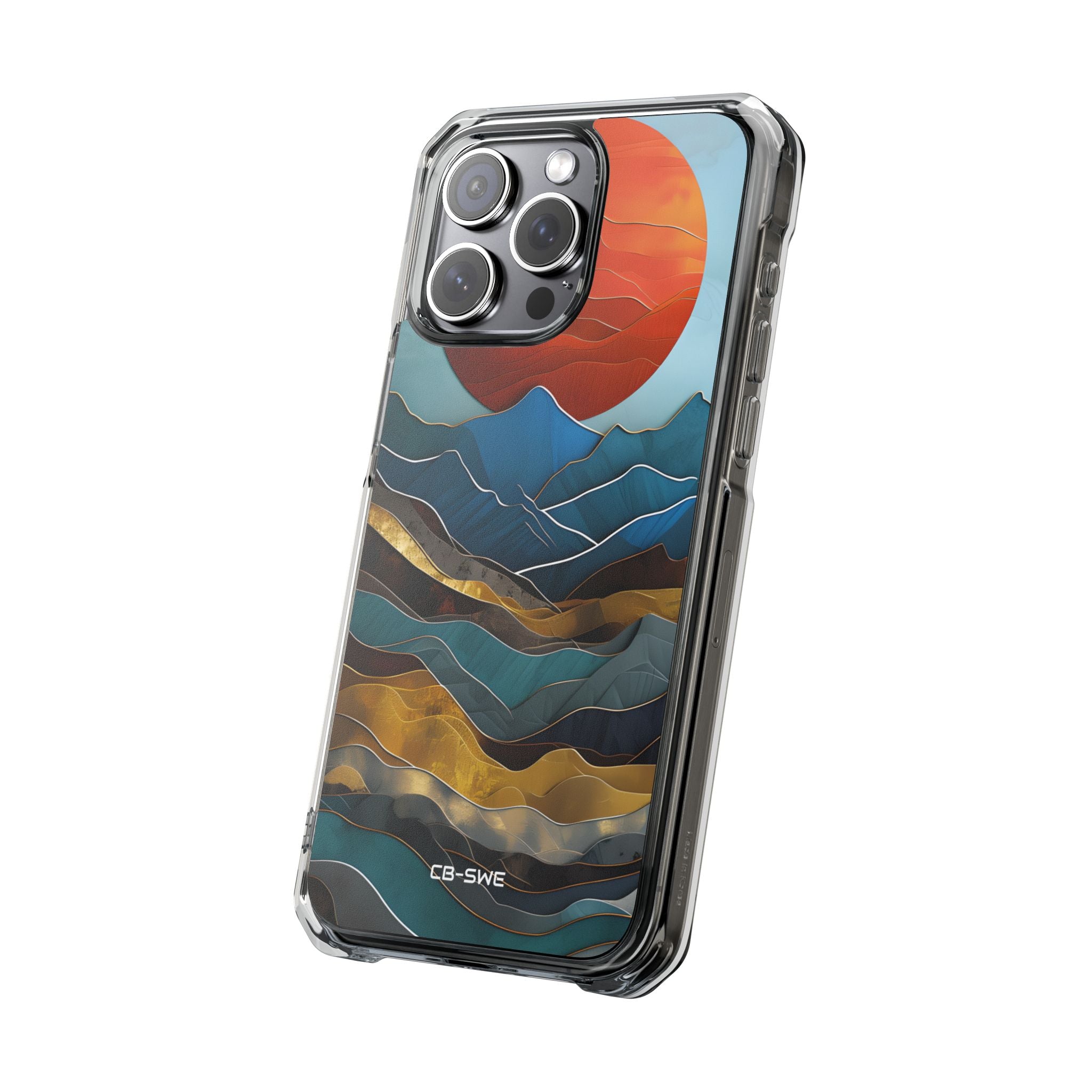 Sunset Geometry Waves iPhone Case - Impact