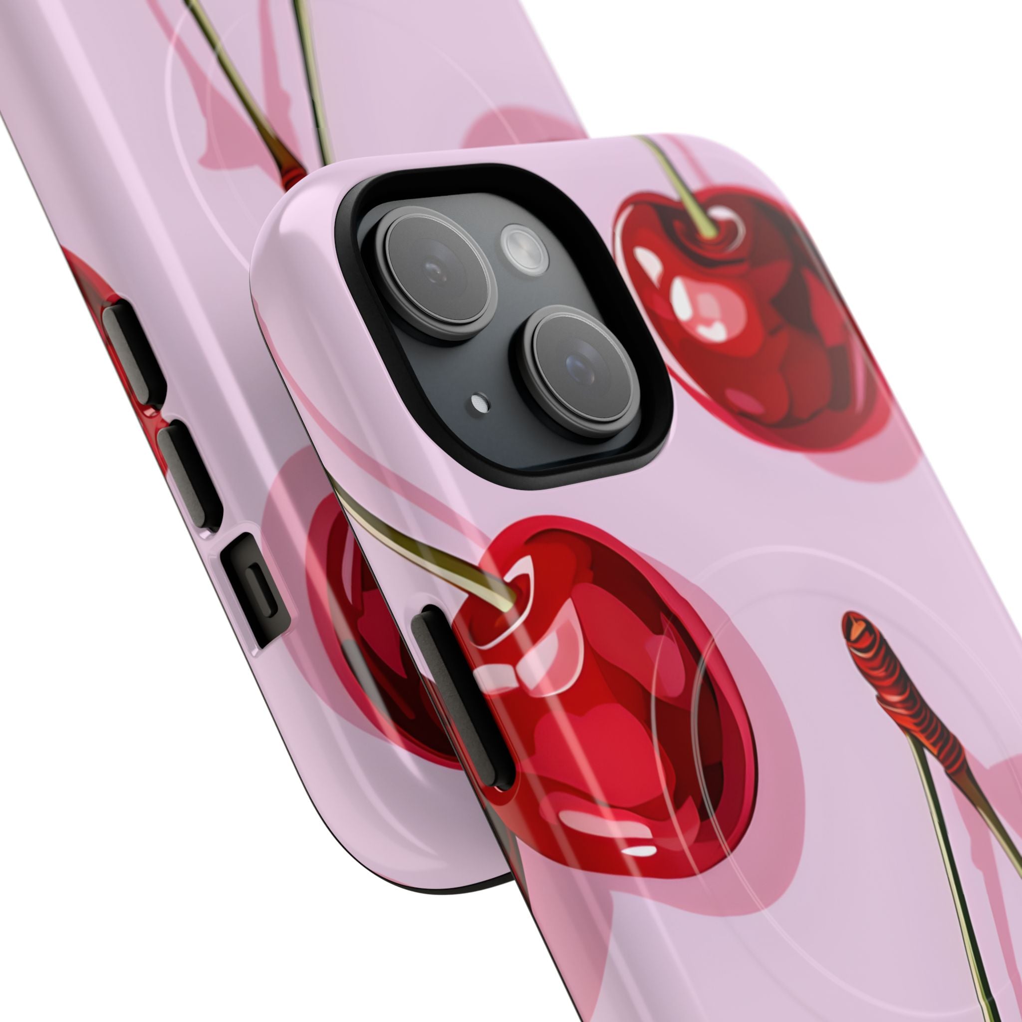 Glossy Cherry Burst iPhone 15 Case - Tough+