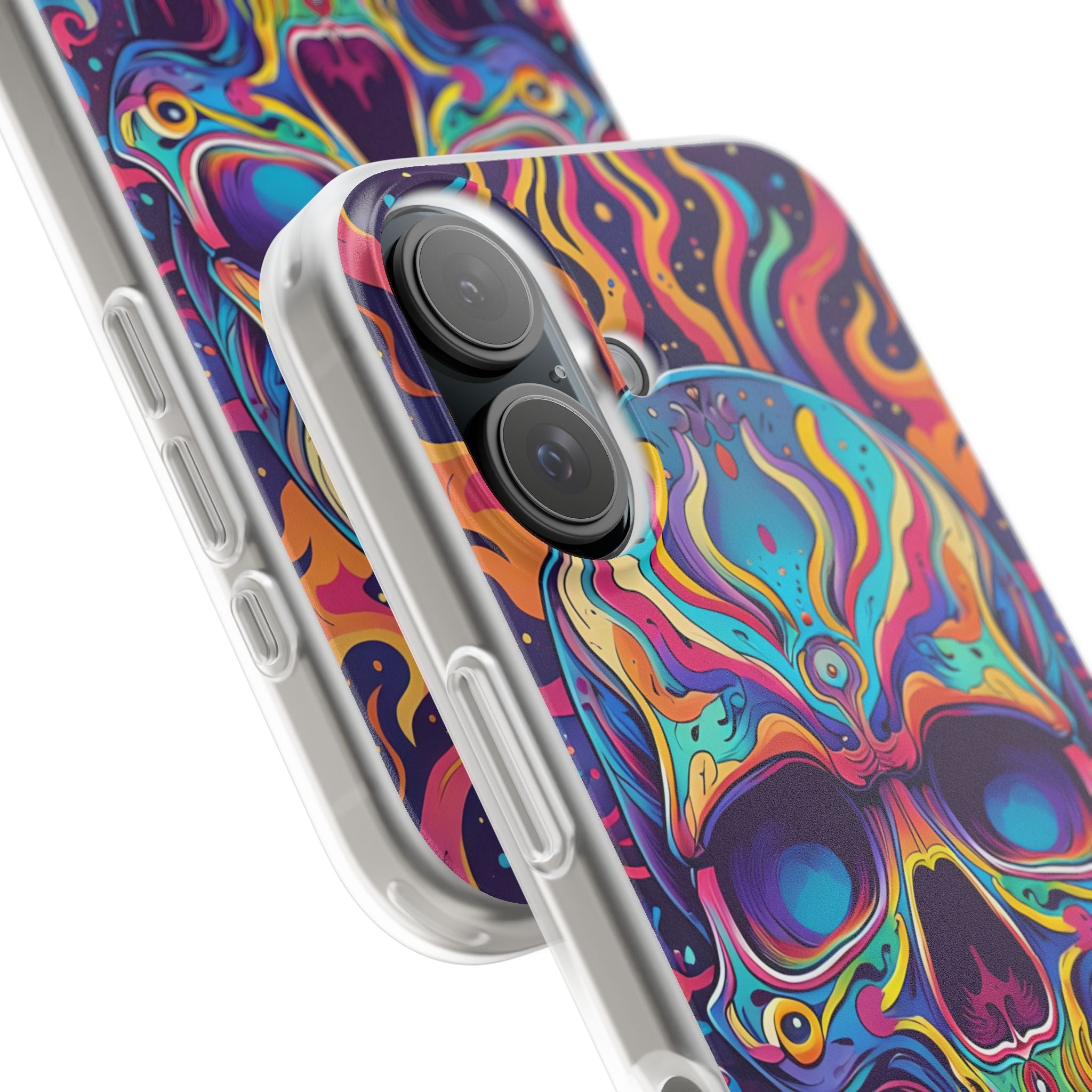 Flaming Skull iPhone 16 Case - Soft