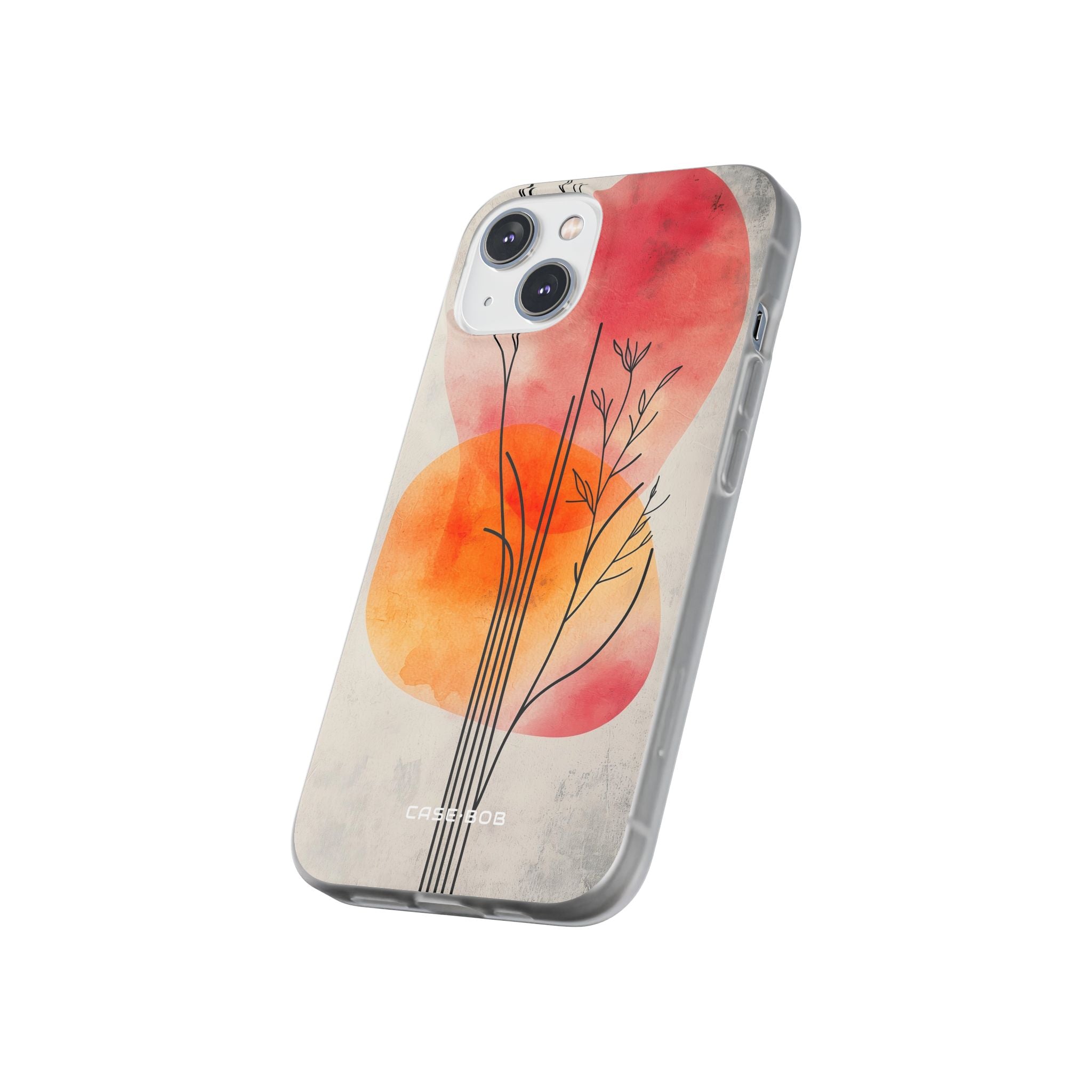 Curved Stem Sunset iPhone 14 Case - Soft