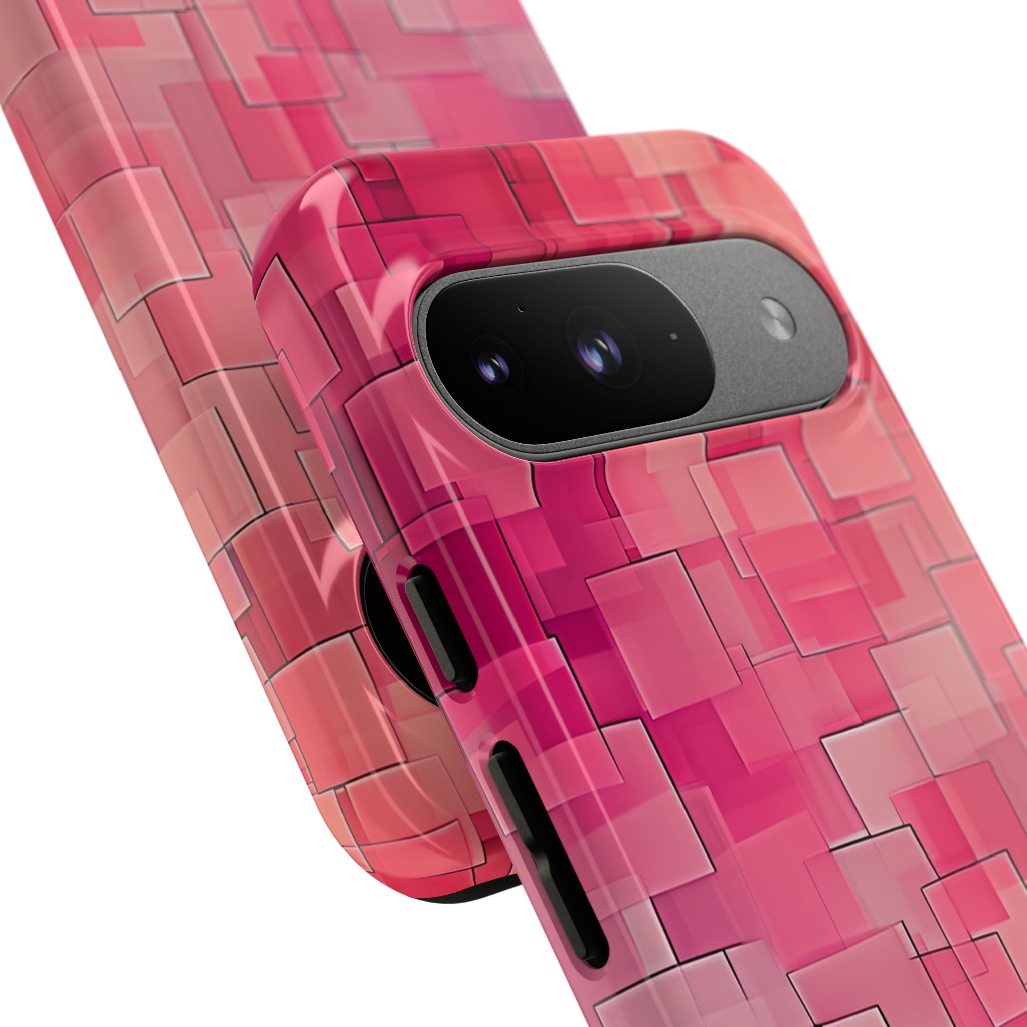 Layered Pink Geometry Google Pixel 9 - Tough