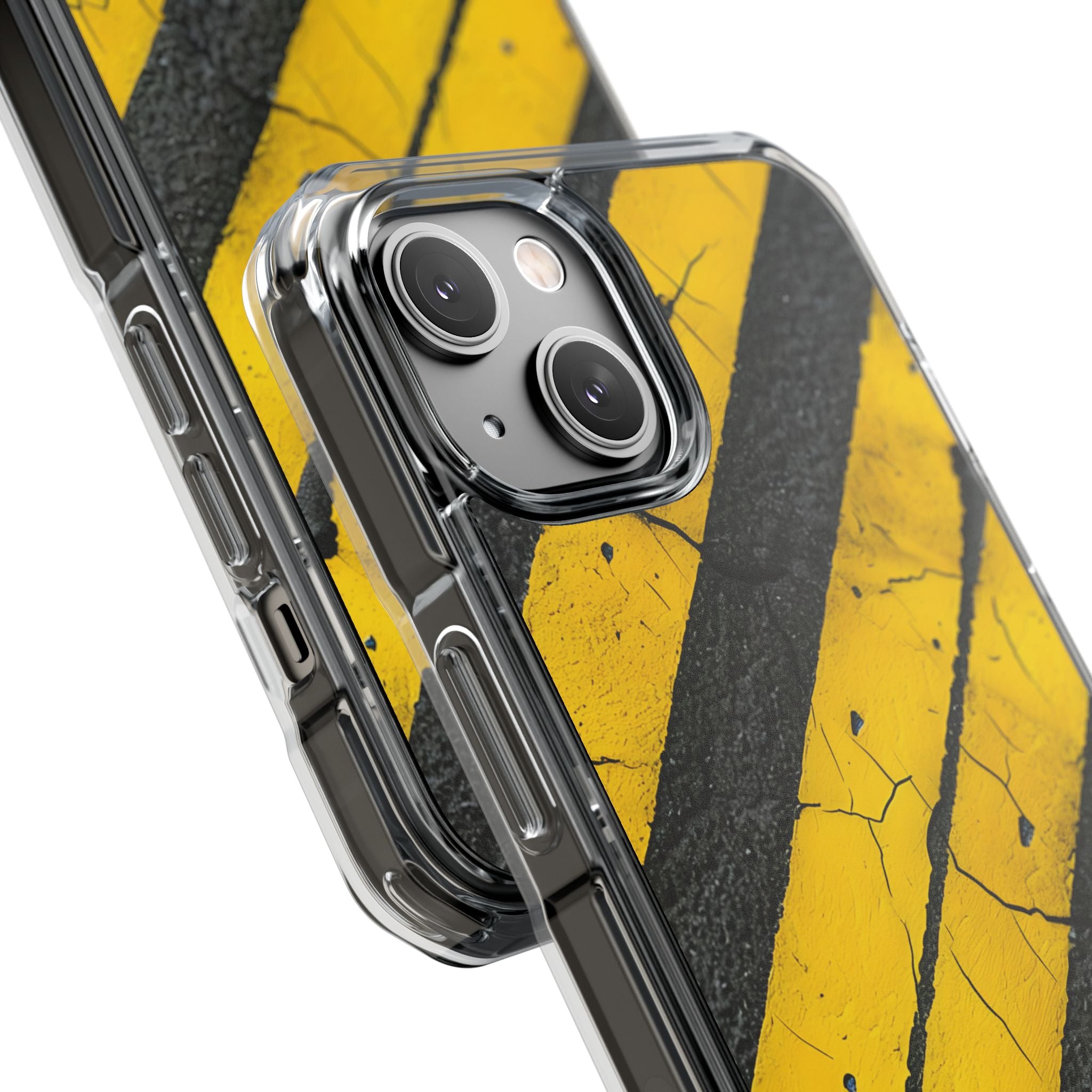 Yellow Stripe Distress iPhone 14 Case - Impact