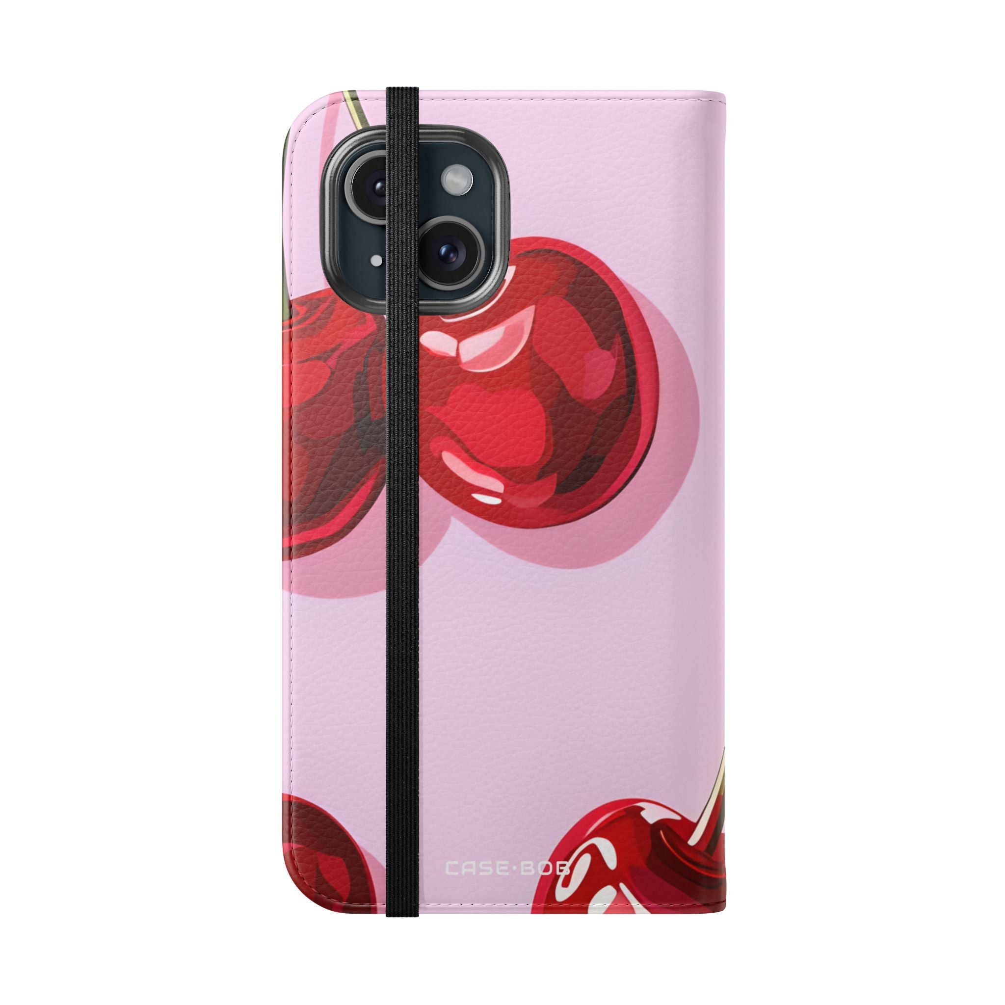 Kiiltävä Kirsikan Hehku - iPhone 15 -case -lompakku