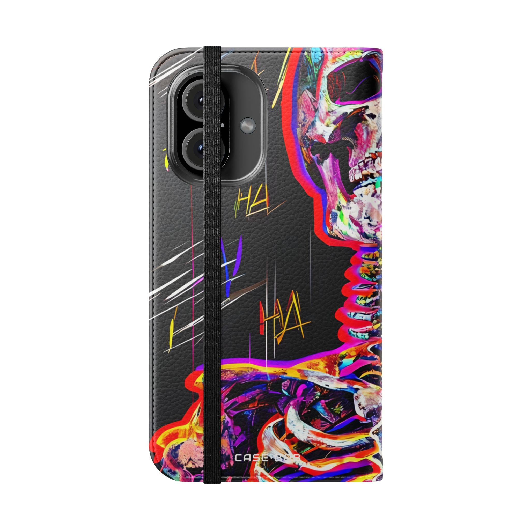Neon Skeleton Laughter - iPhone 16 Case - Wallet