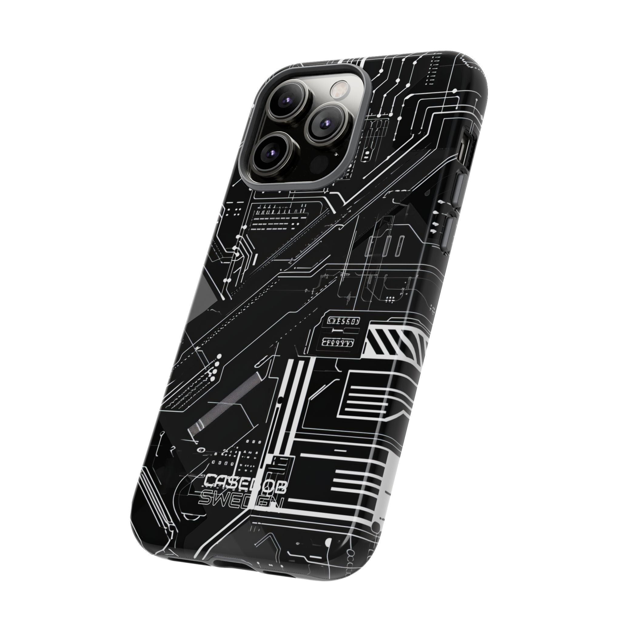 Futuristic Circuit Grid iPhone 14 - Tough