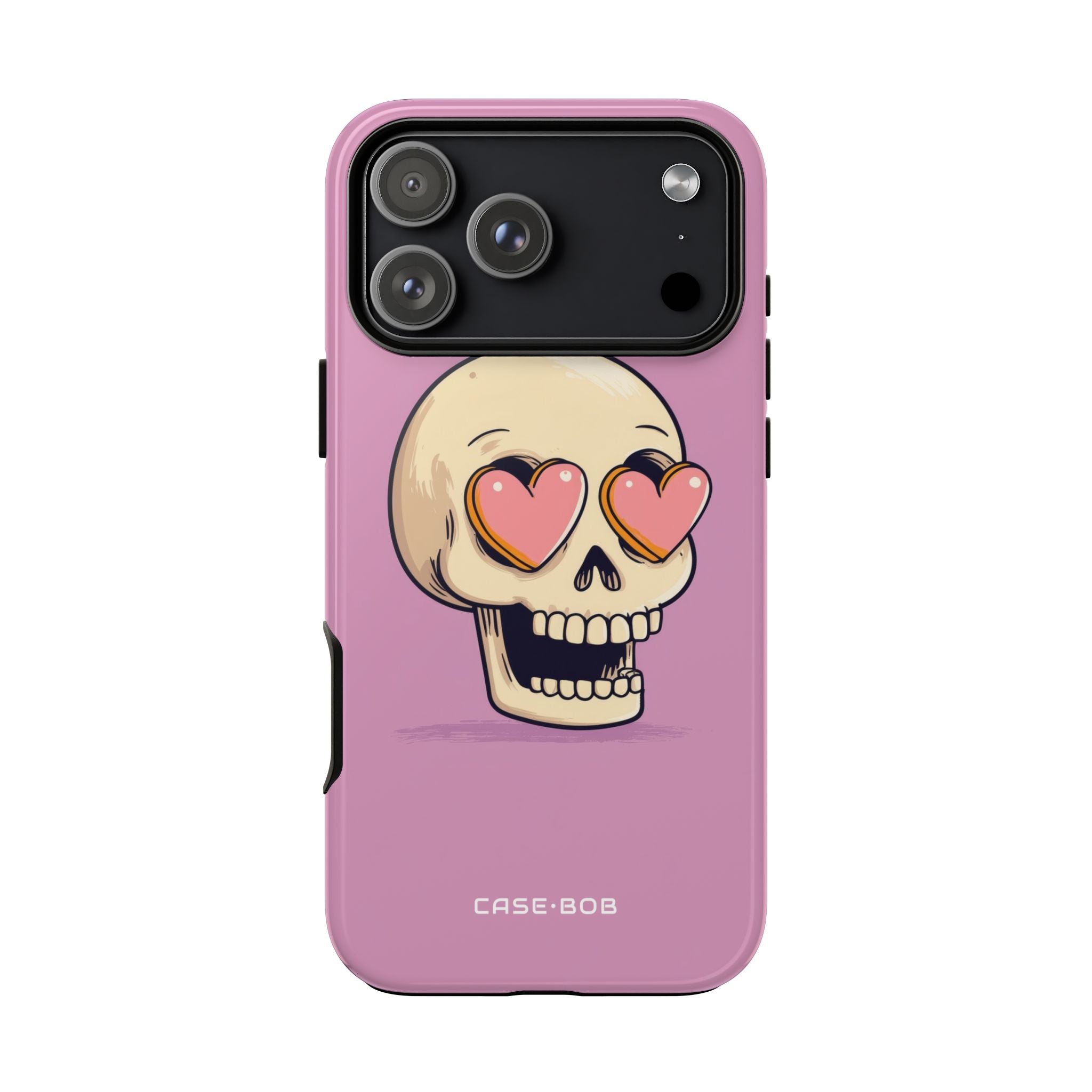 Heart Eyed Skull iPhone 17 Pro Max Case - Tough