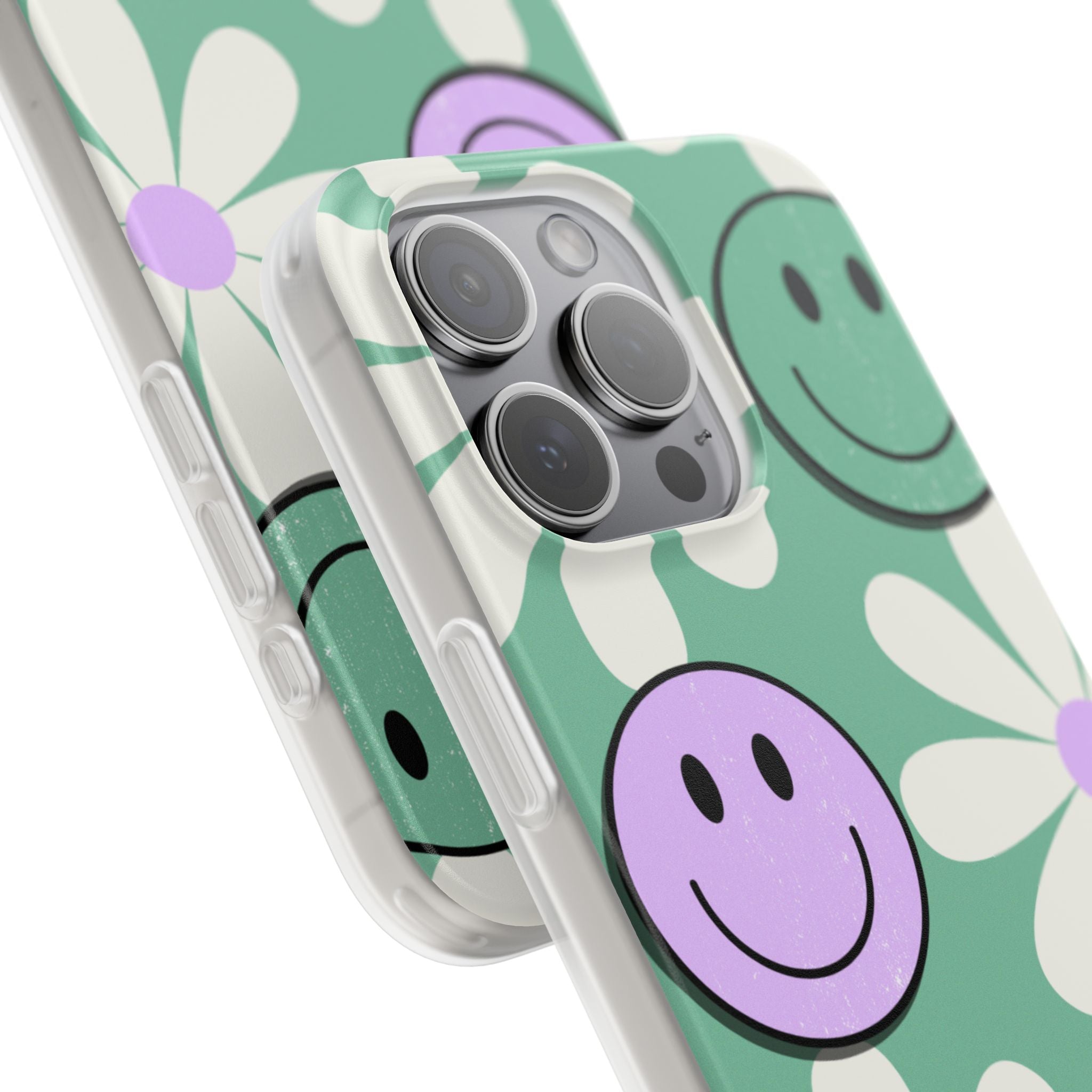 Smiley Daisy Glow iPhone 15 Pro Max Case - Soft