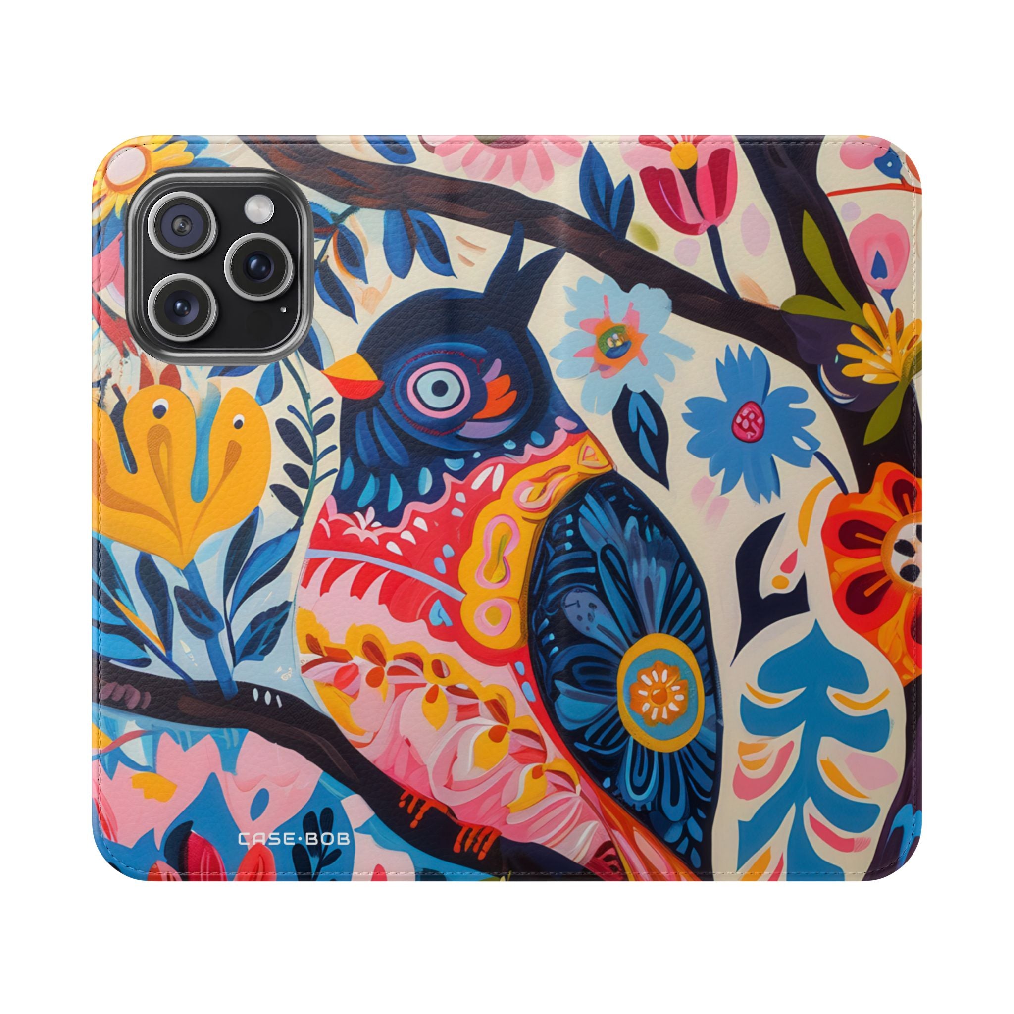 Ornate Owl Bloom - iPhone 15 Pro Max Case - Wallet
