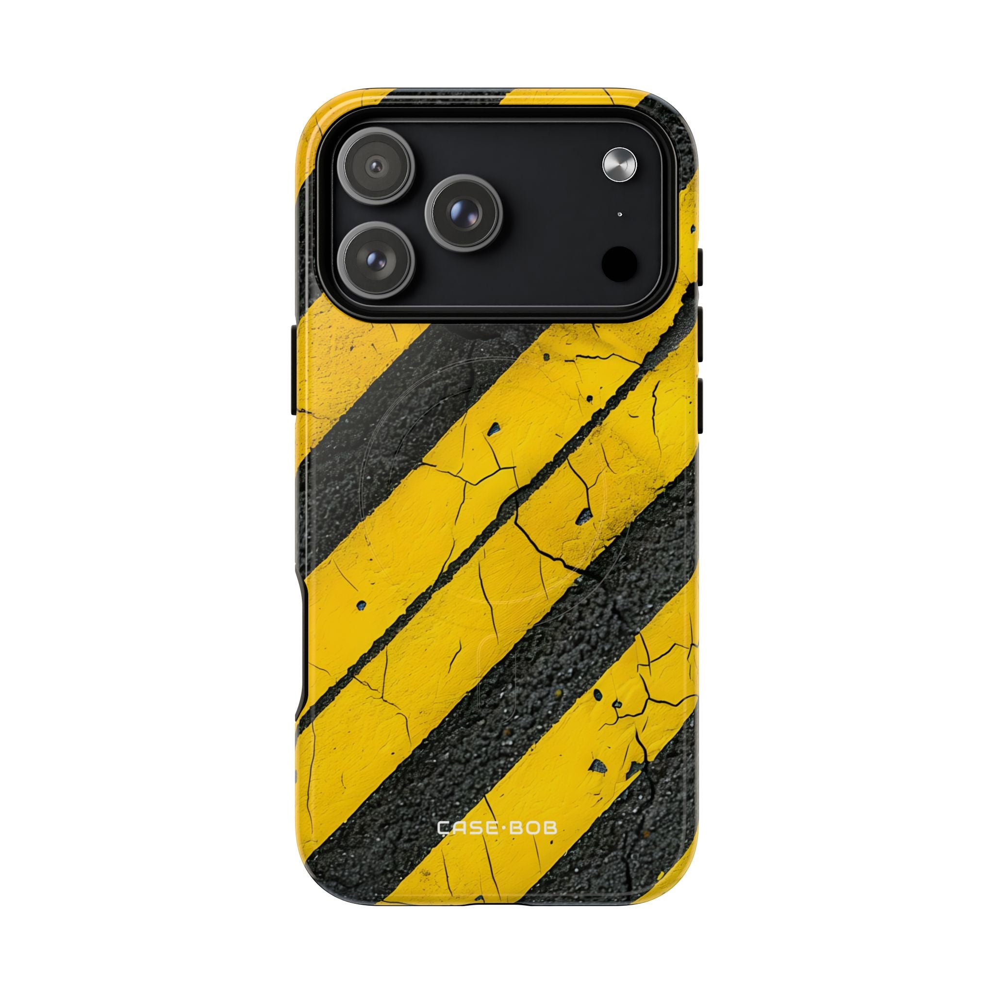 Yellow Stripe Distress iPhone 17 Pro Max Case - Tough+