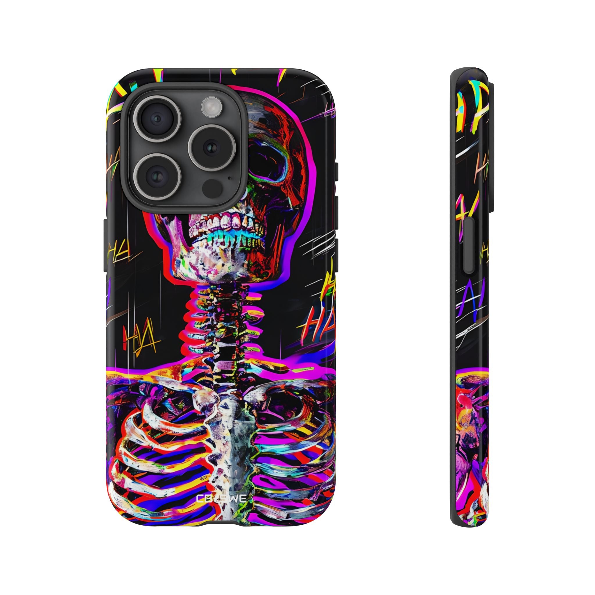 Neon Skeleton Chaos - iPhone Case