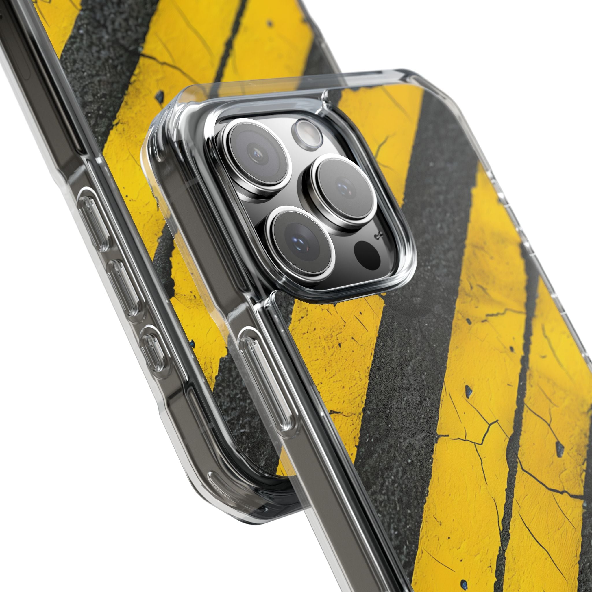 Yellow Stripe Distress iPhone 16 Pro Max Case - Impact