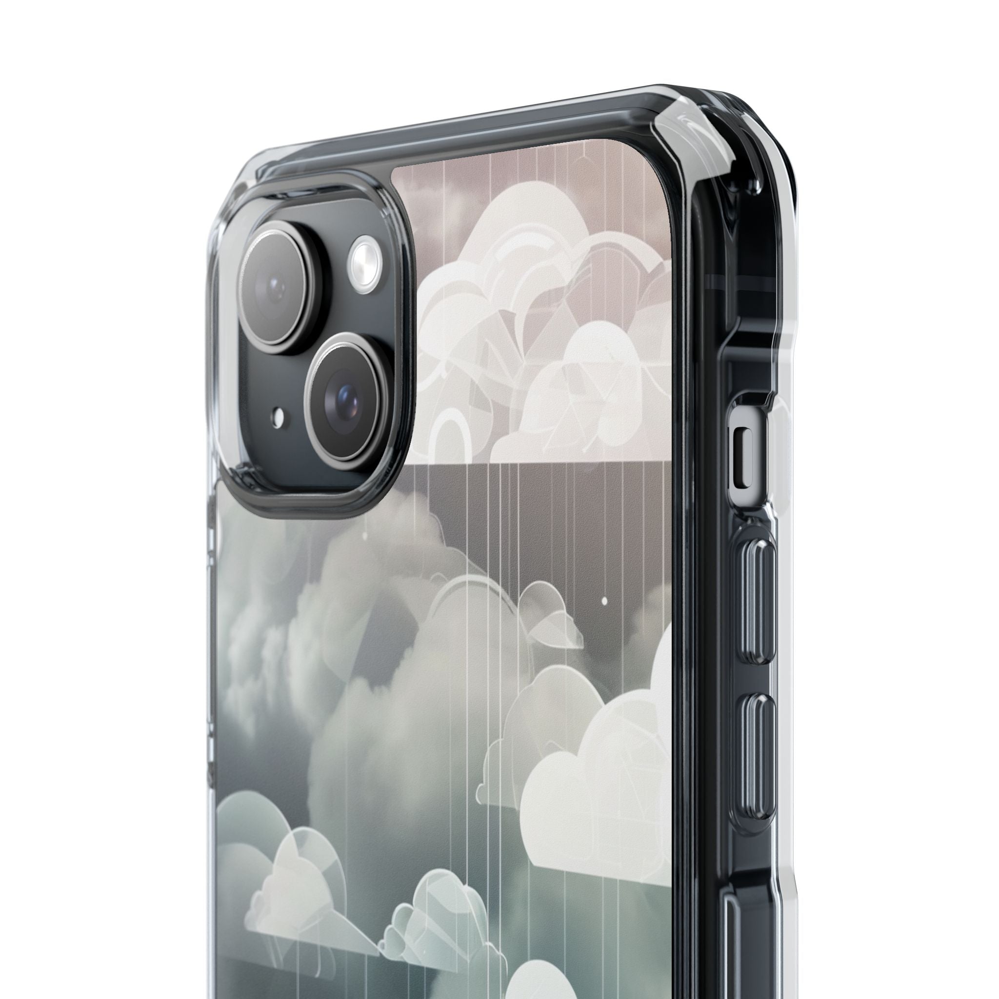 Silver Dream Clouds iPhone 15 - Impact Clear+