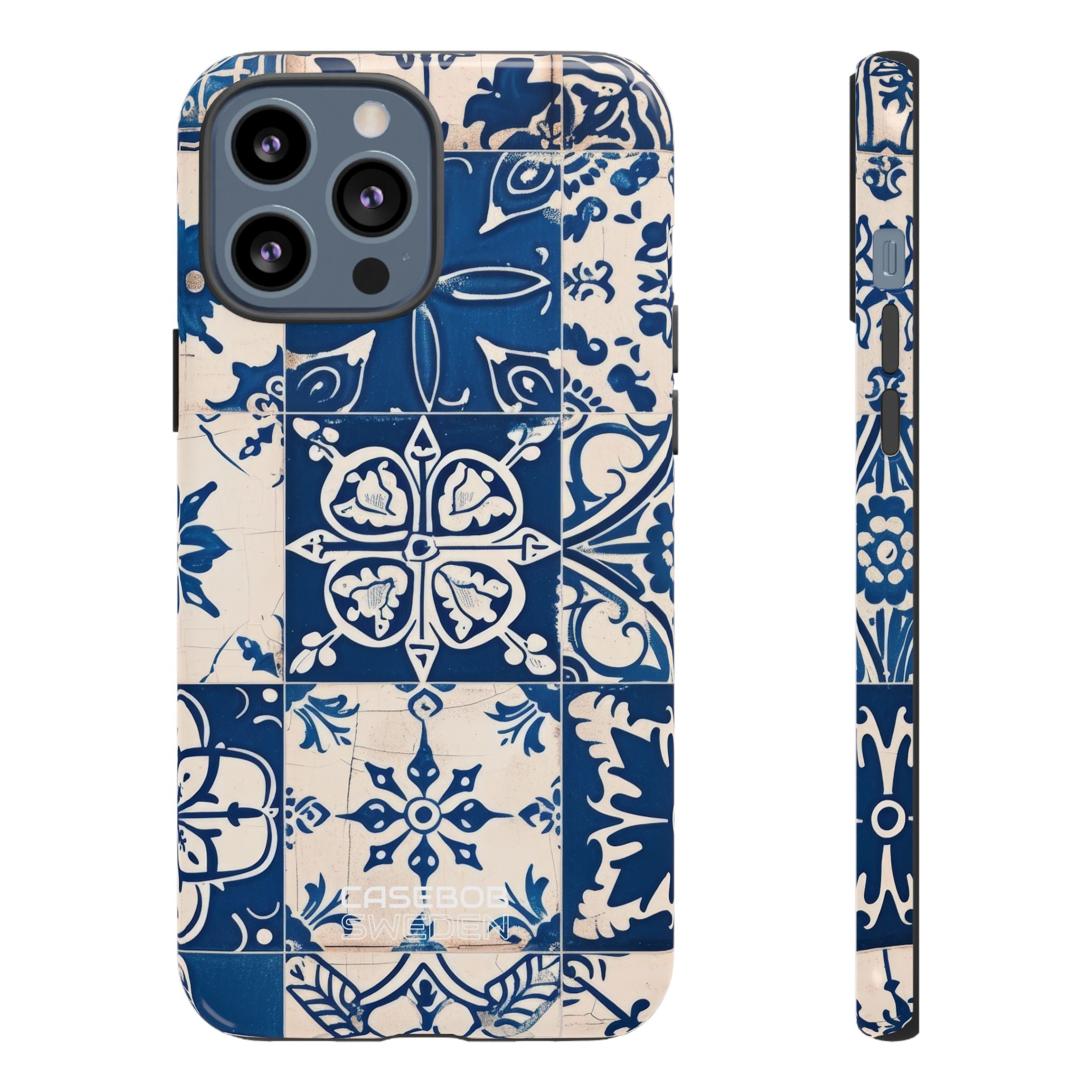 Ornate Blue Tiles iPhone 13 - Tough