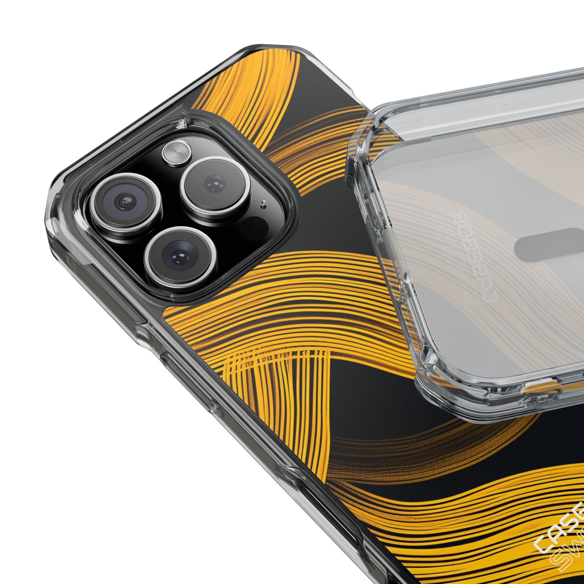 Yellow Flow Lines iPhone 16 - Impact Clear+
