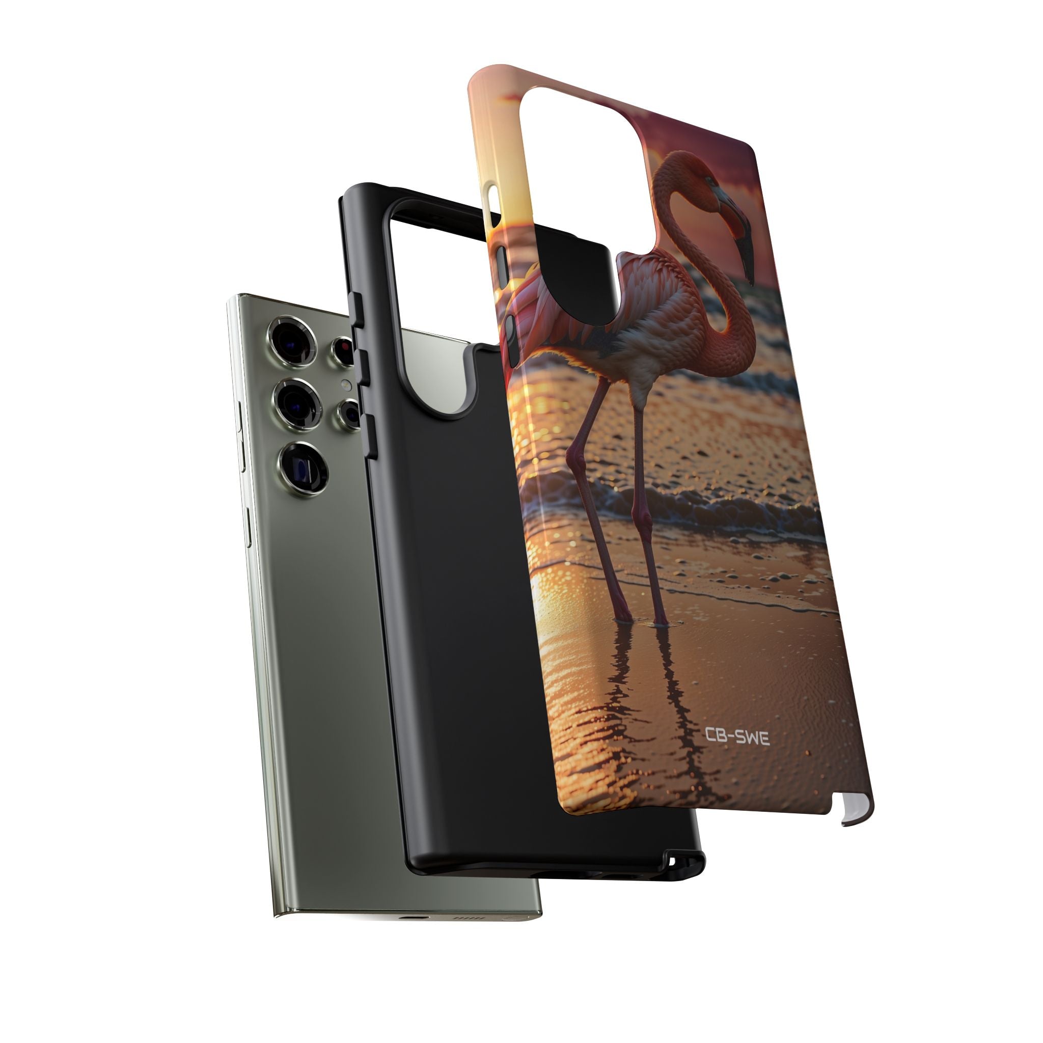 Sunset Flamingo Stand - Samsung Case