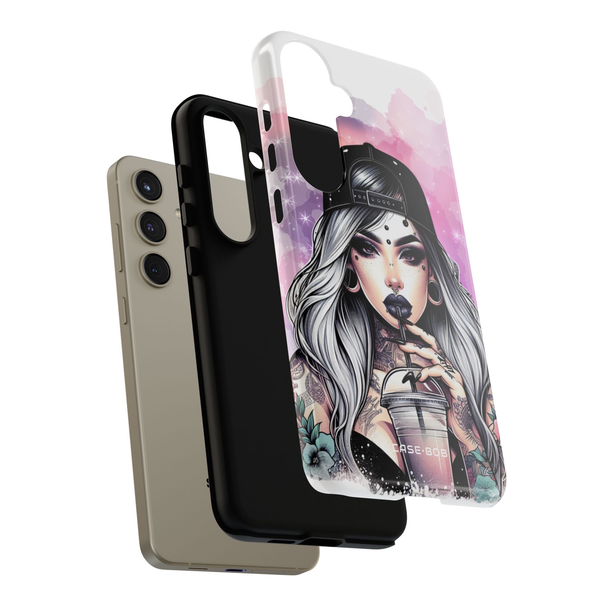 Silver Sip Nebula Samsung S24 Plus Case - Tough