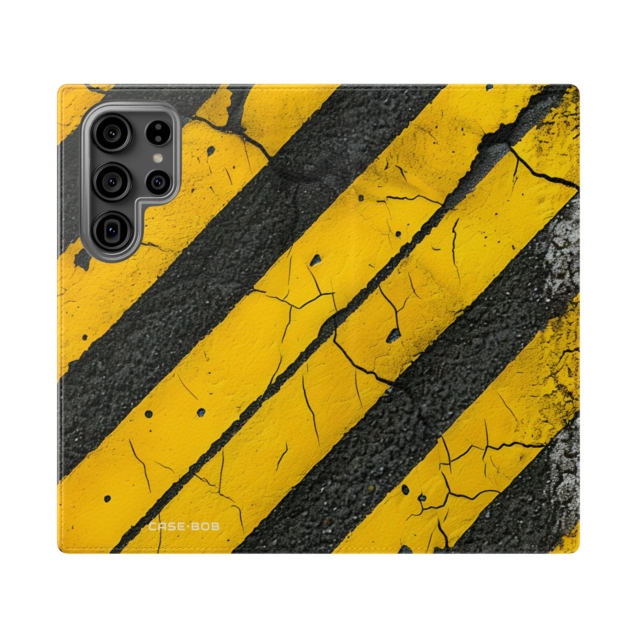 Yellow Stripes Distress - Samsung S23 Ultra Case - Wallet