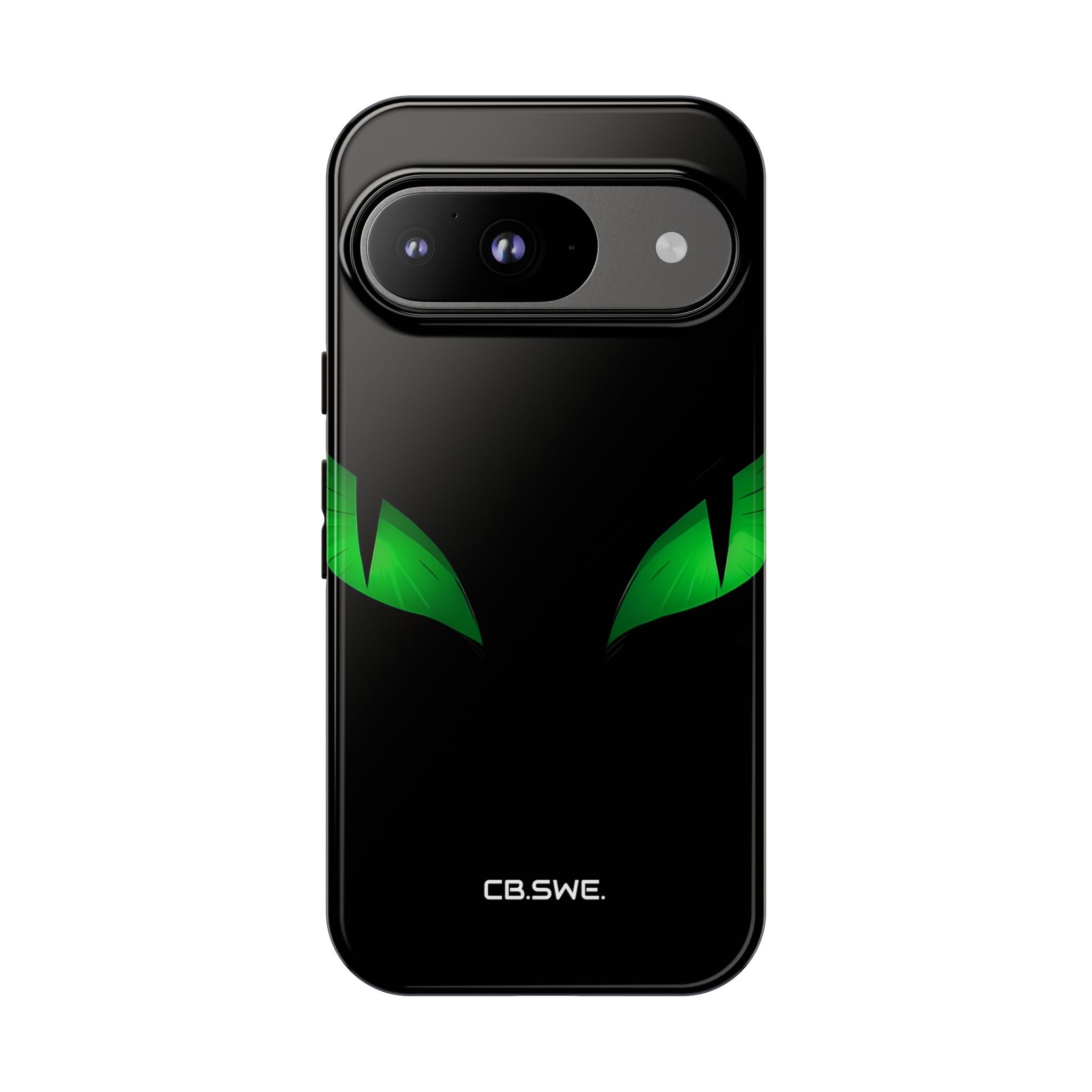Glowing Green Eyes on Black Google Pixel 9 - Tough