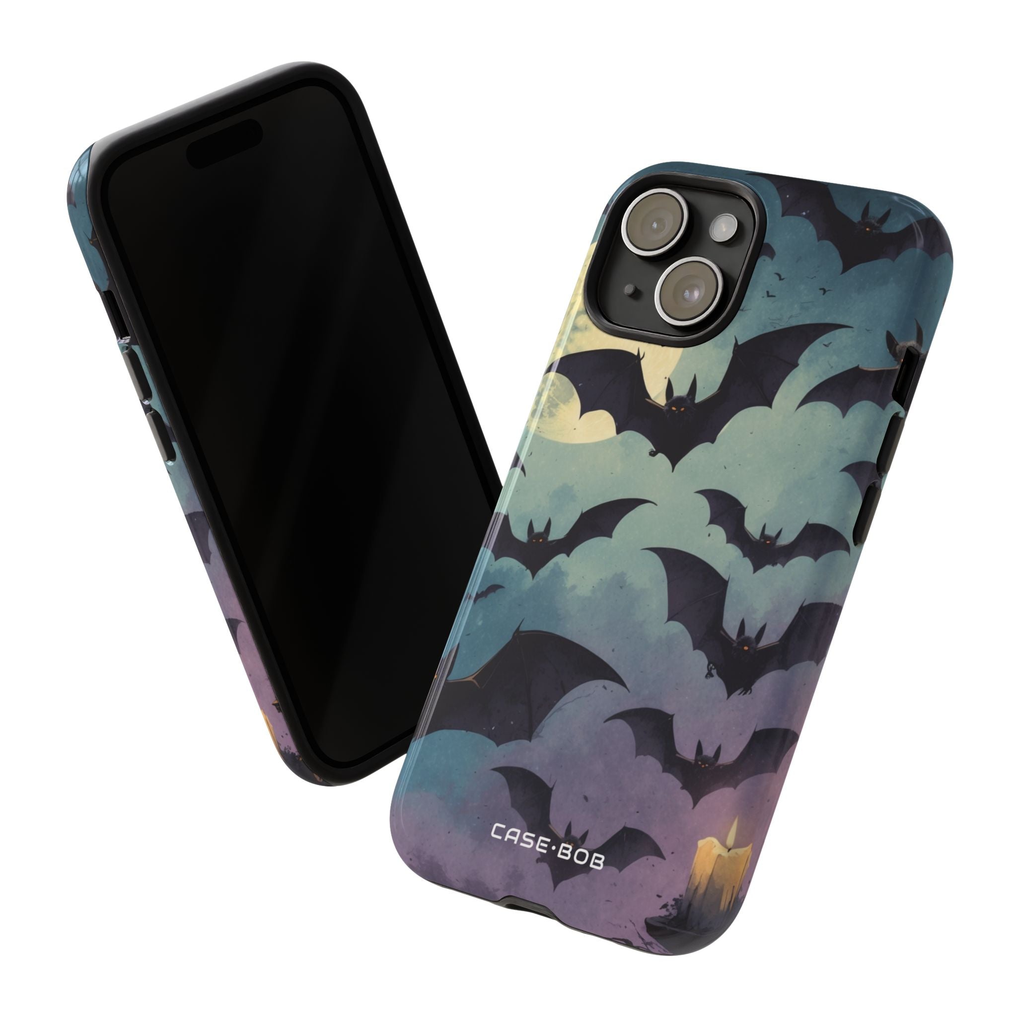 Glowing Bat Swarm iPhone 15 Case - Tough