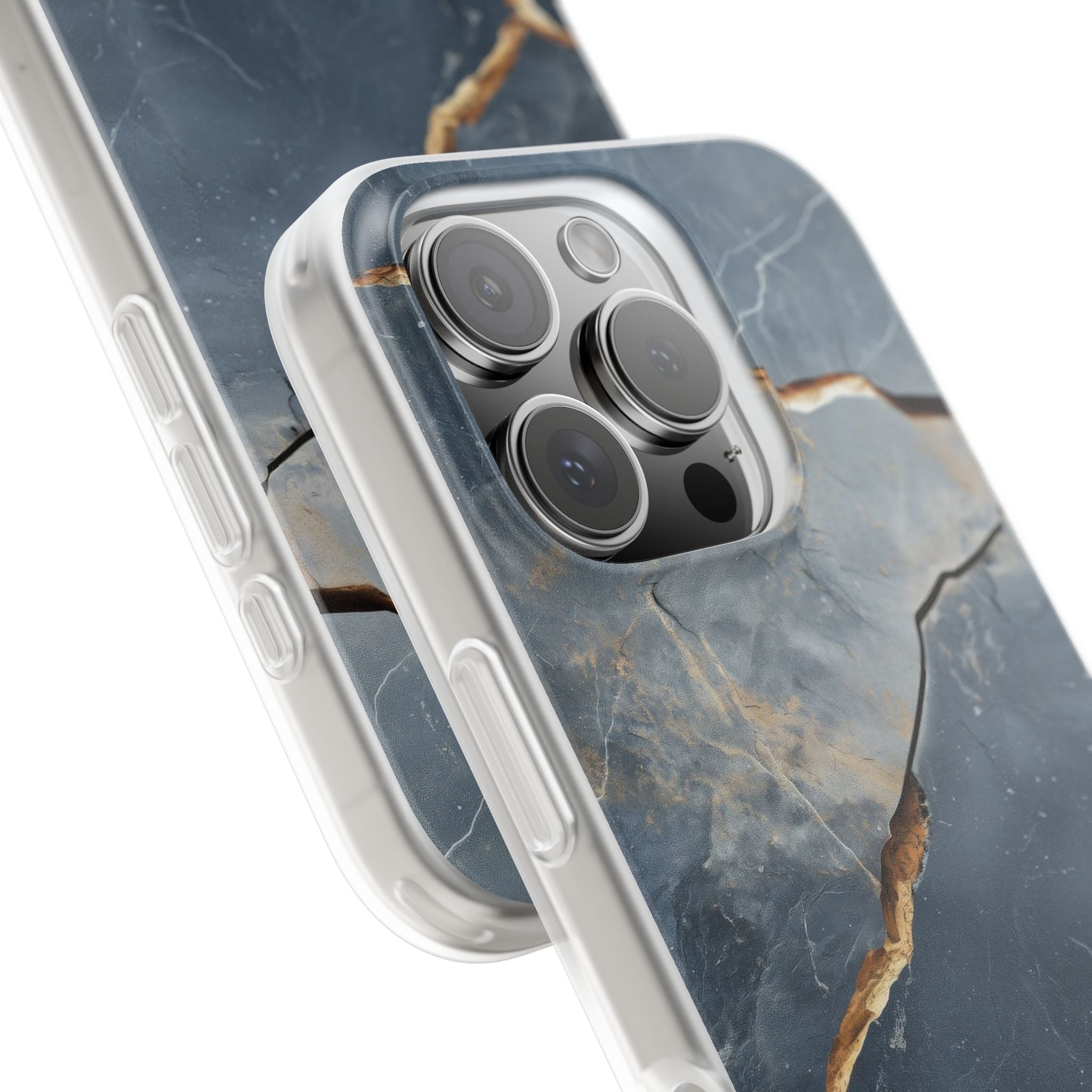 Jagged Vein Navy iPhone 16 Pro Case - Soft