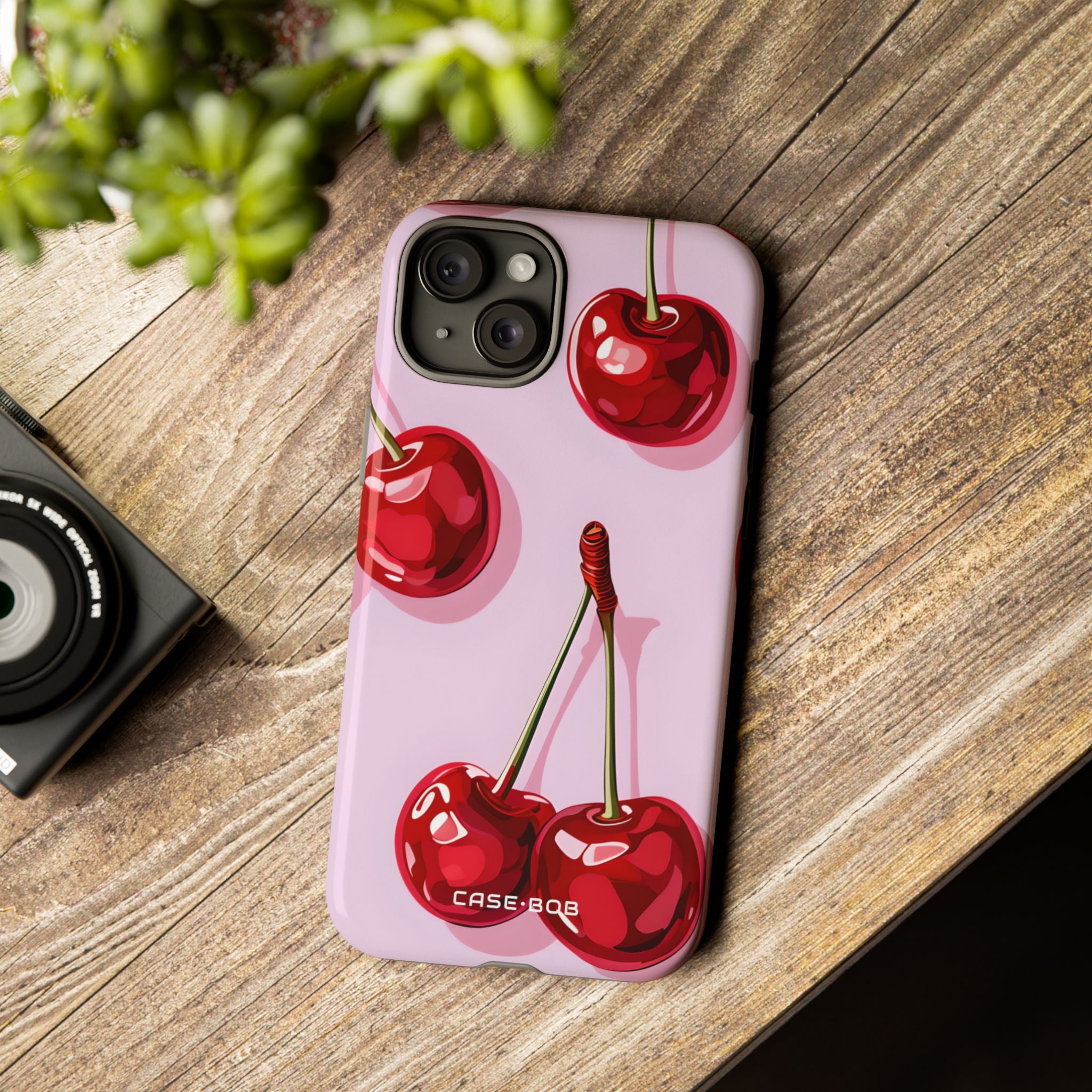 Glossy Cherry Burst iPhone 15 Plus Case - Tough