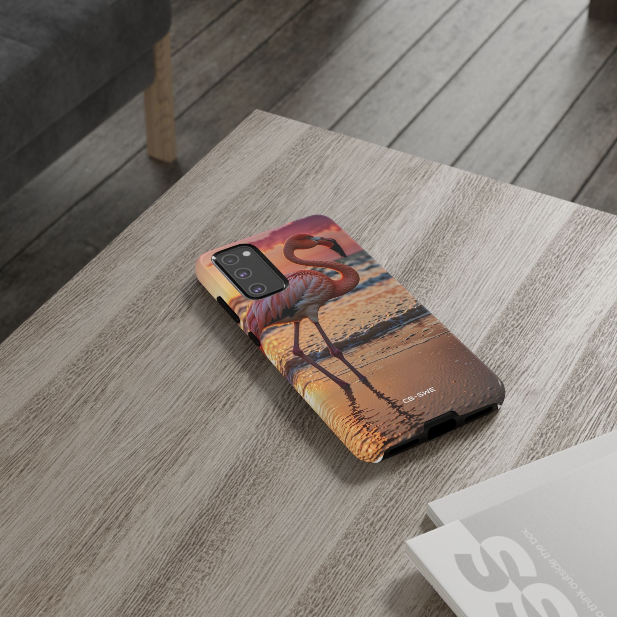 Sunset Flamingo Stand - Samsung Case