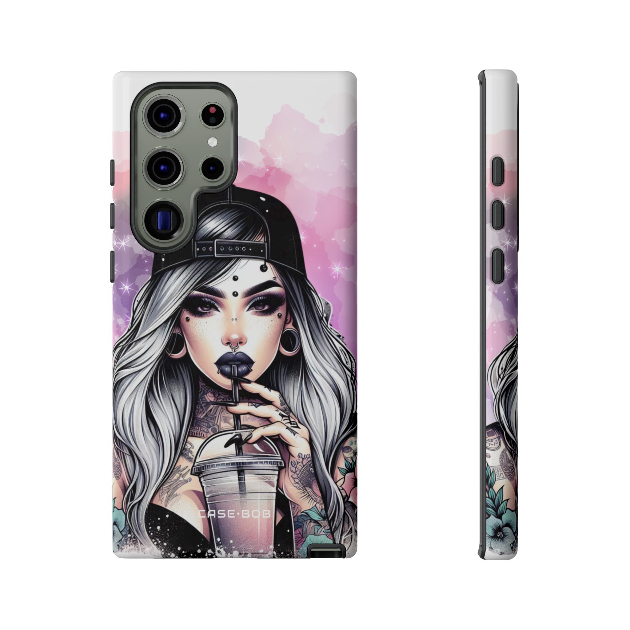 Silver Sip Nebula Samsung S23 Ultra Case - Tough