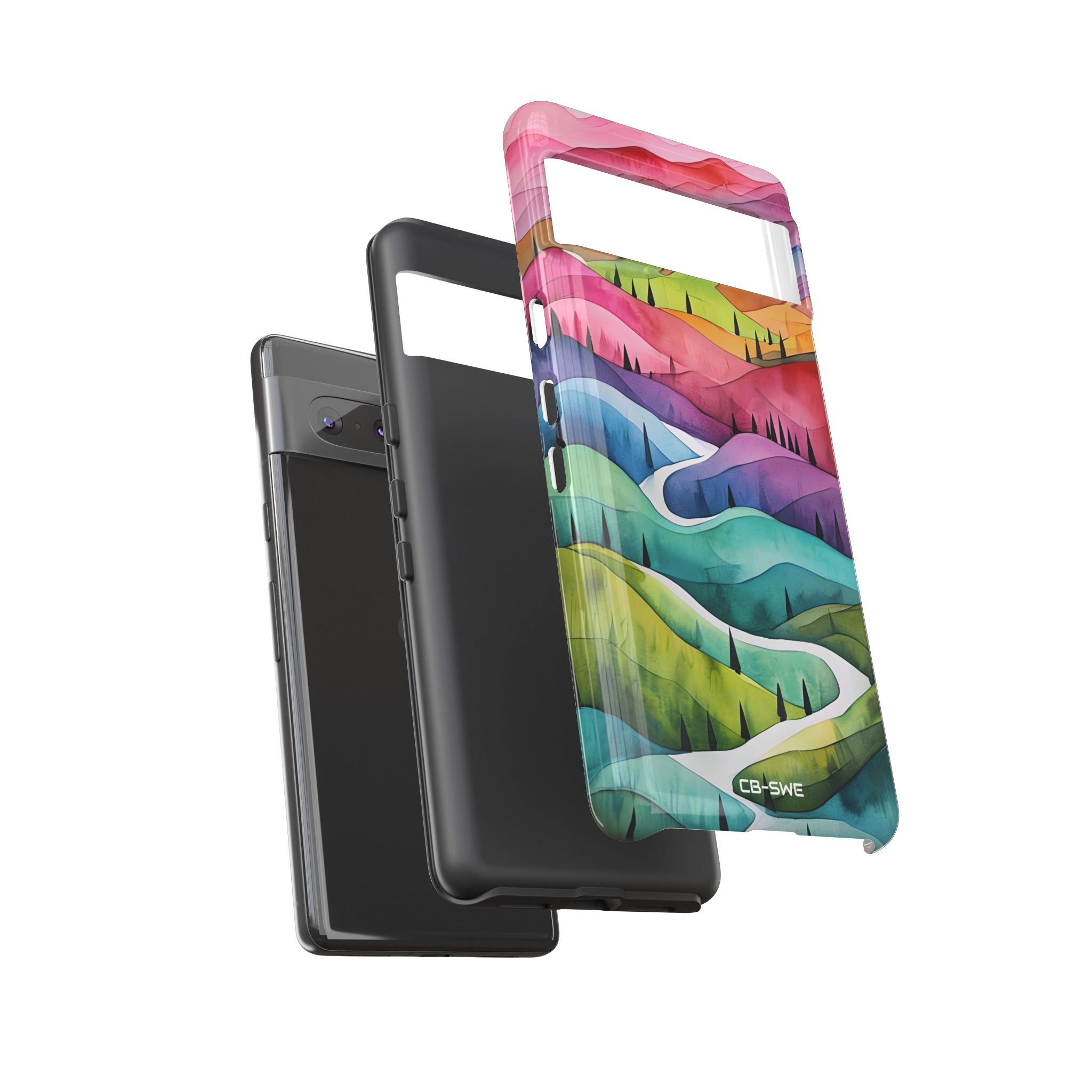 Whimsical Colorful Valleys - Google Pixel Case