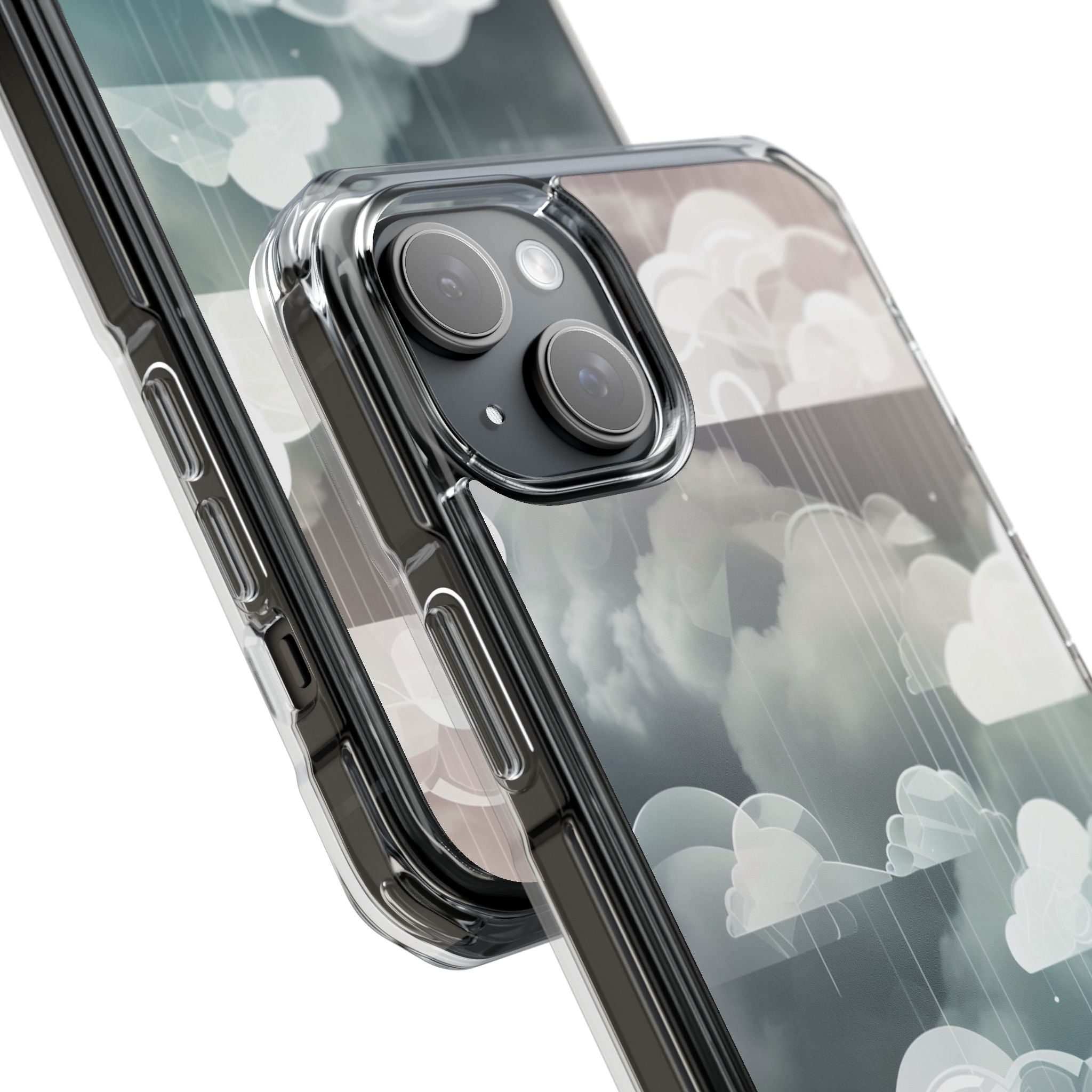 Silver Dream Clouds iPhone 15 - Impact Clear+