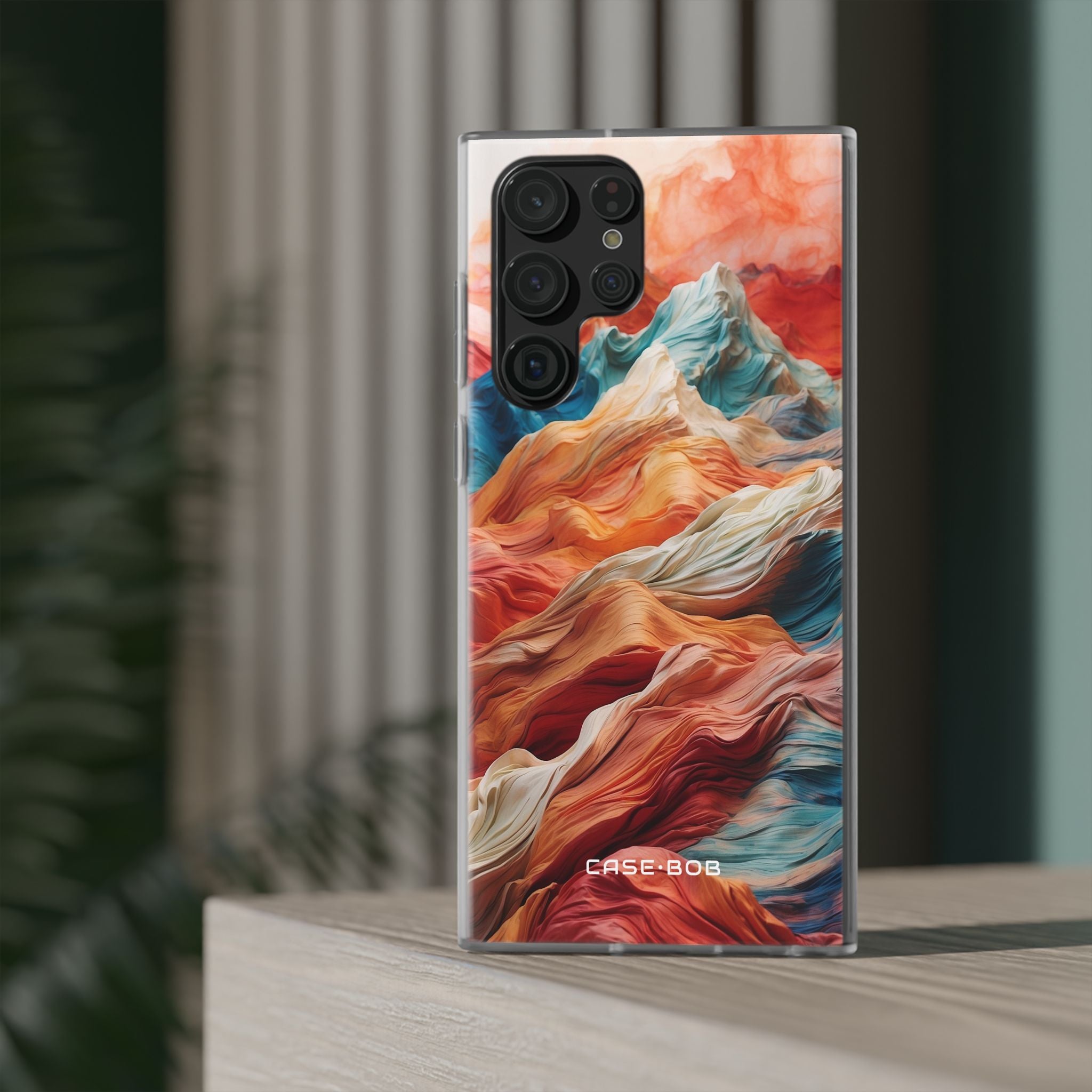 Fabric Peaks Cream Samsung S22 Ultra Case - Soft