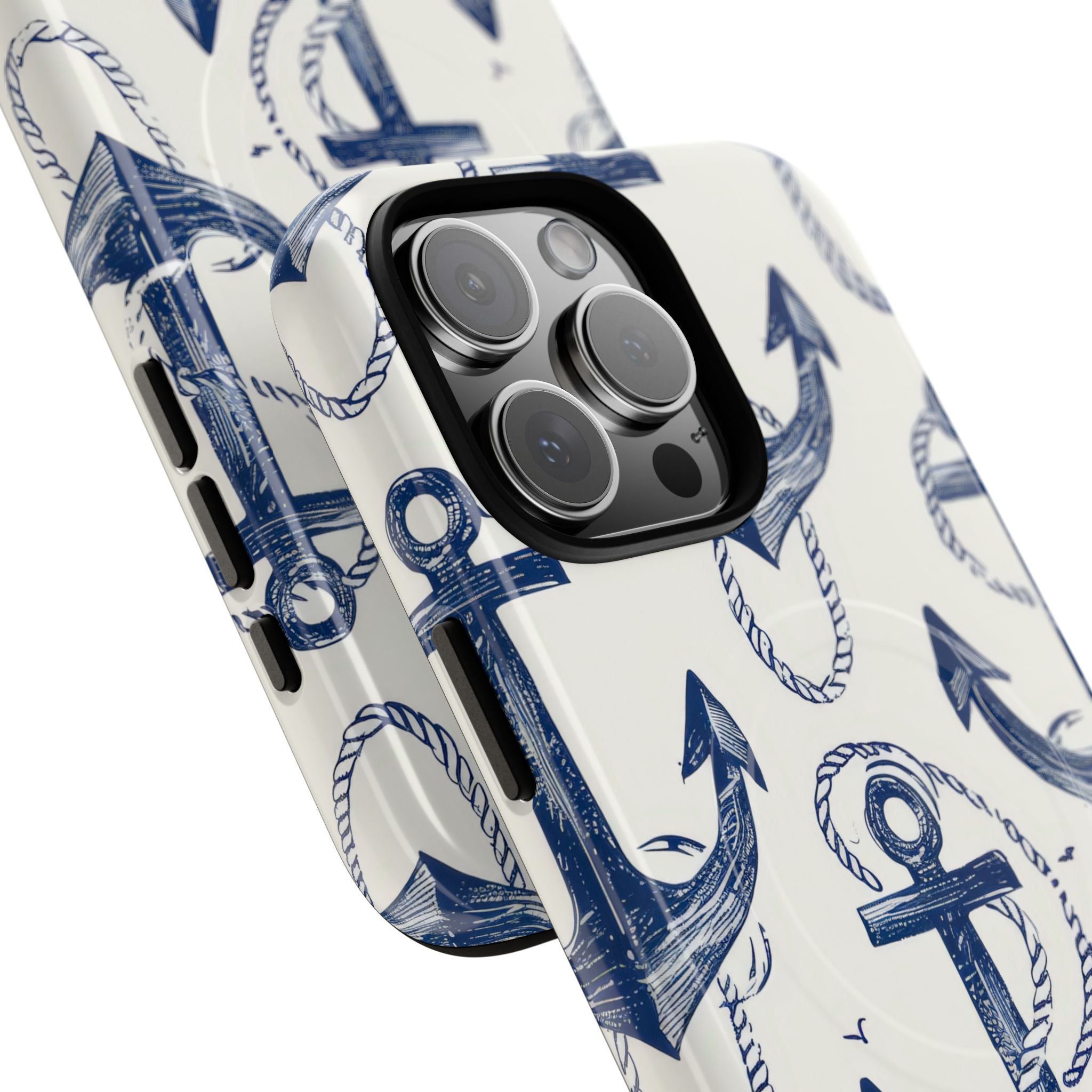 Navy Anchor Loop iPhone 16 Pro Max Case - Tough+