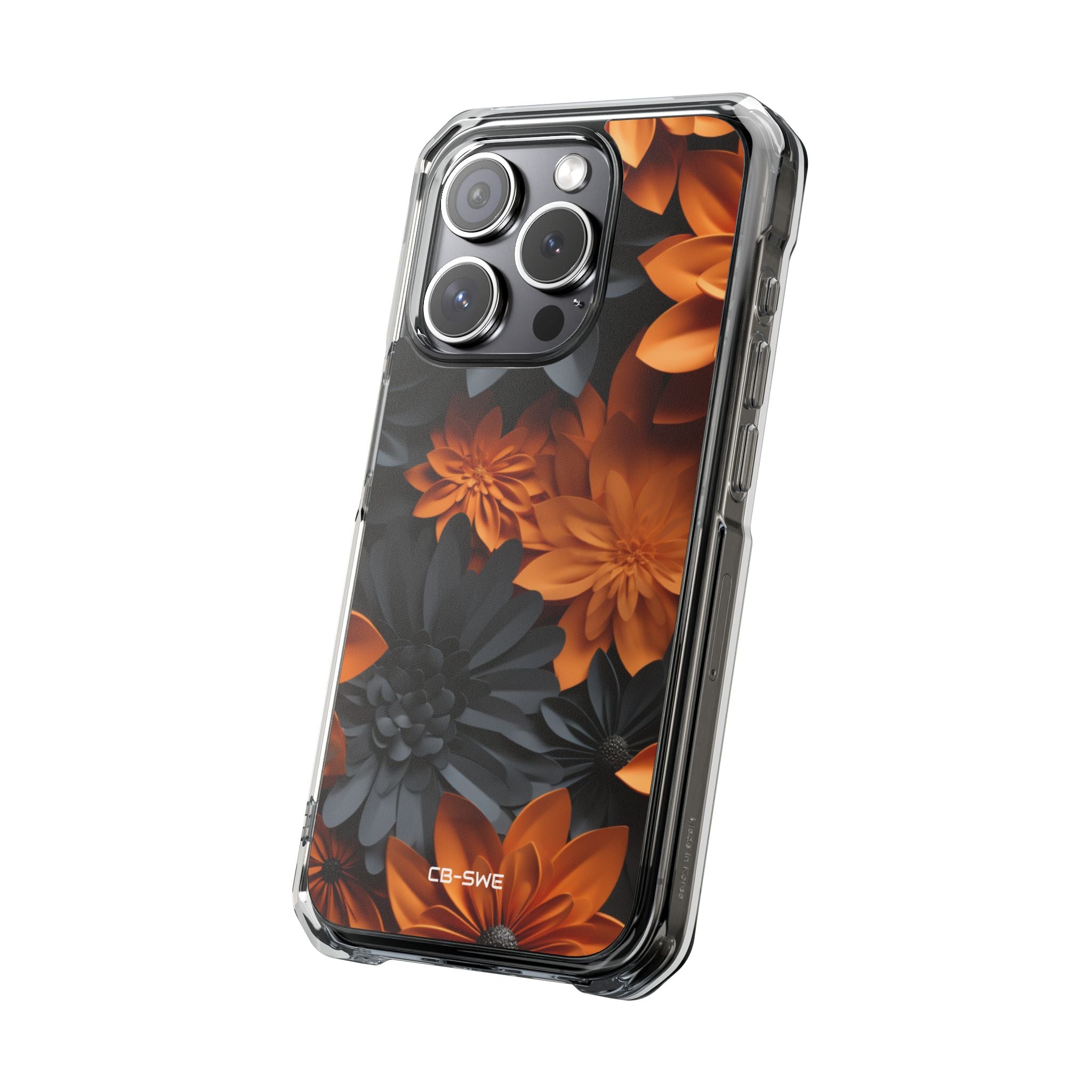 Graphical Orange Florals iPhone Case - Impact