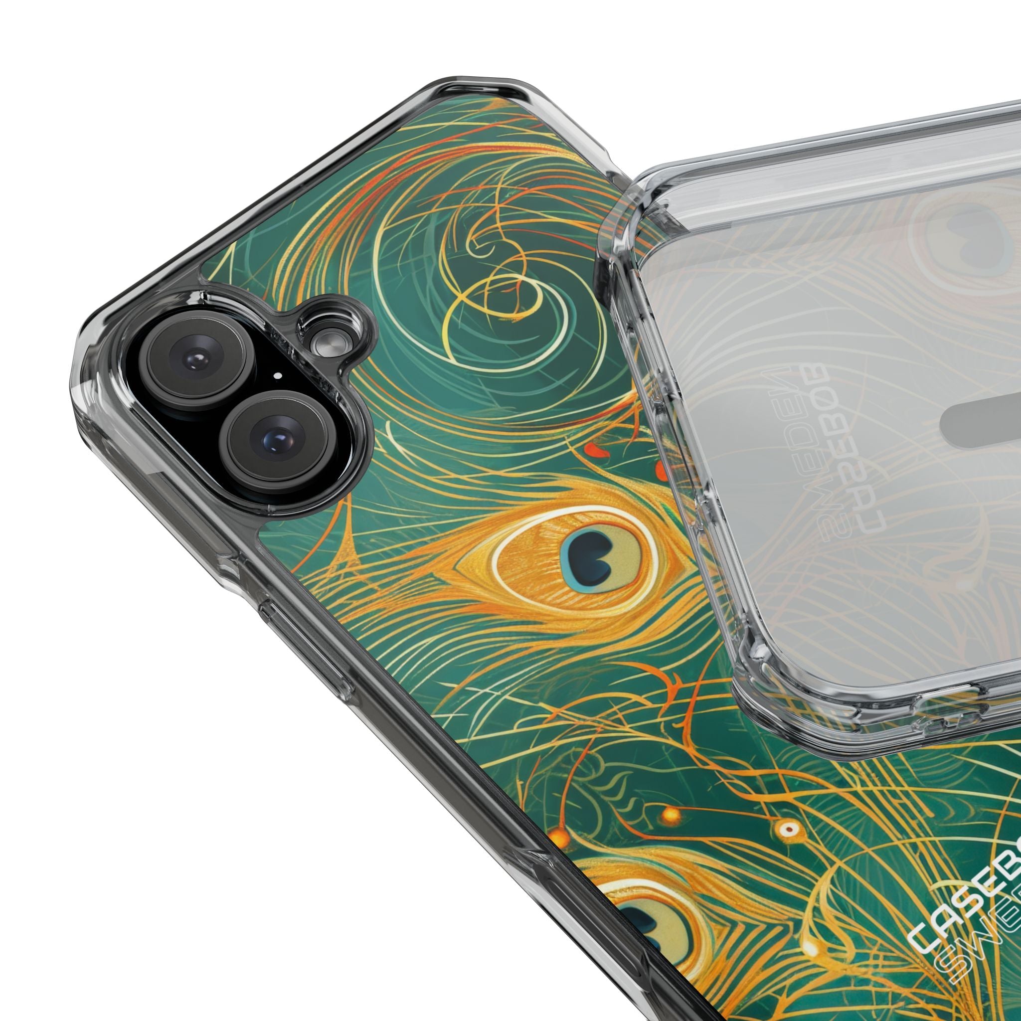 Vibrant Peacock Whirl iPhone 16 - Impact Clear+