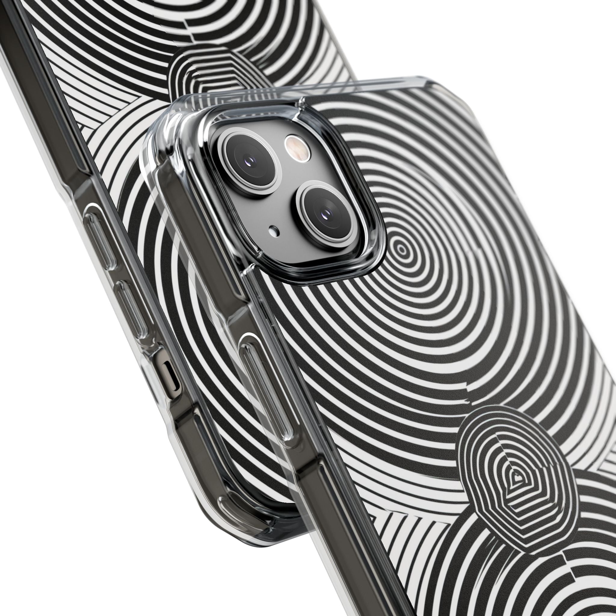 Monochrome Spiral Motion iPhone 14 - Impact Clear+