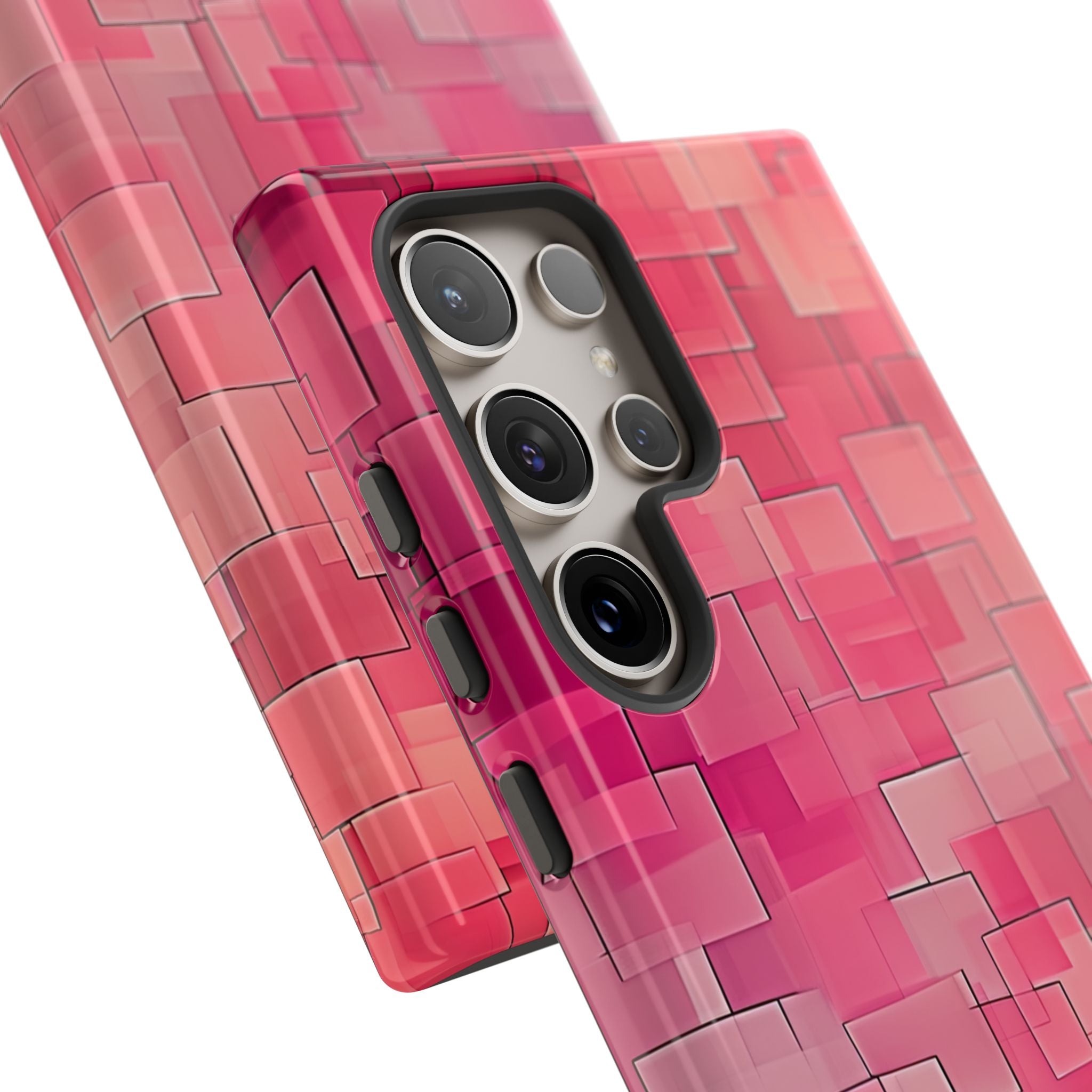 Gelaagde roze geometrie Samsung S24 - Tough