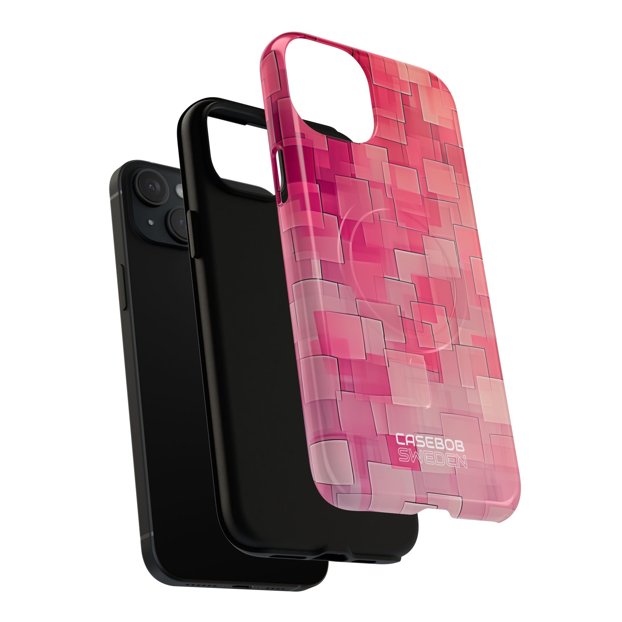 Layered Pink Geometry iPhone 15 - Tough+