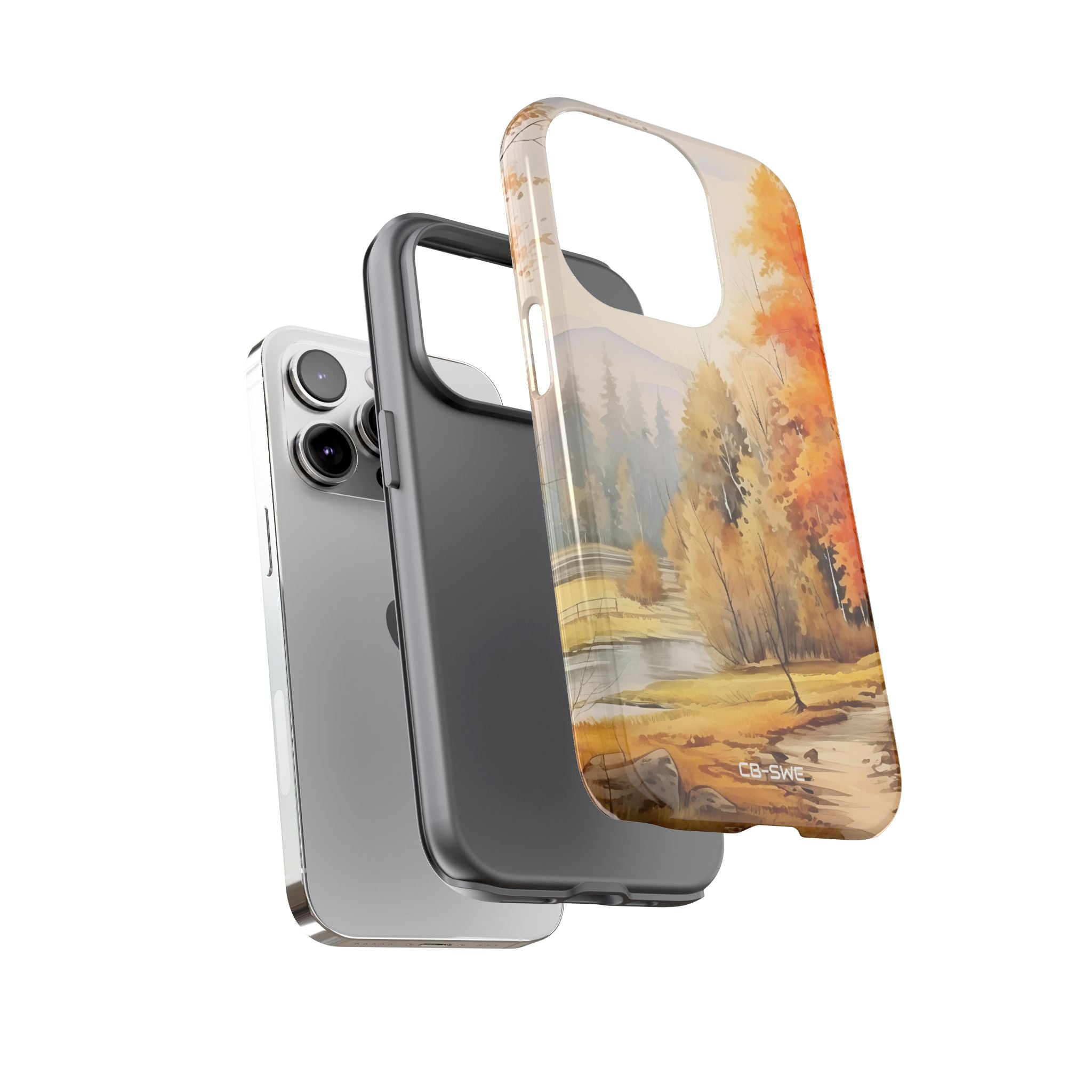 Golden Leaves Drift - iPhone Case