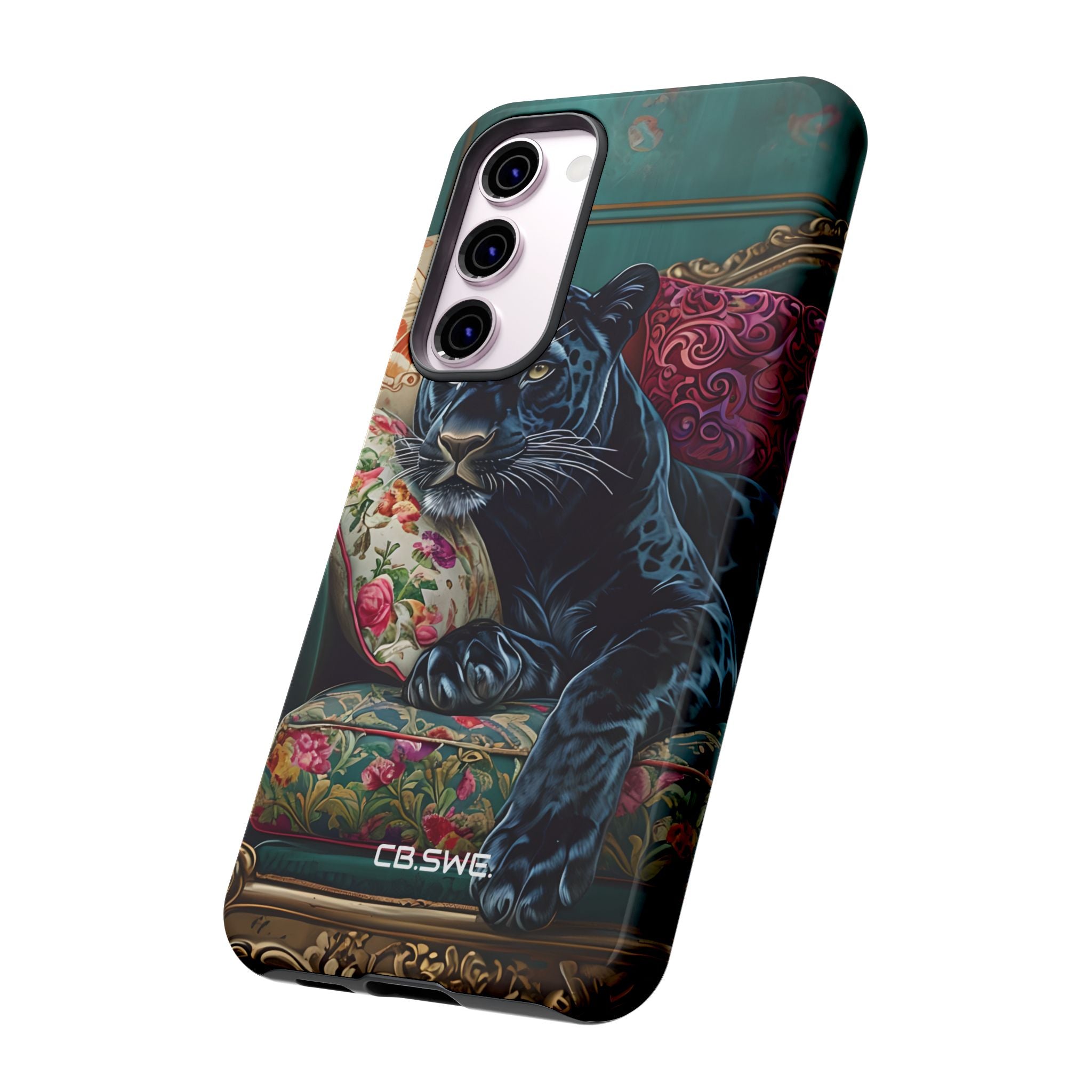 Serene Black Panther Vintage Royal Living Room Art Samsung S23 - Tough