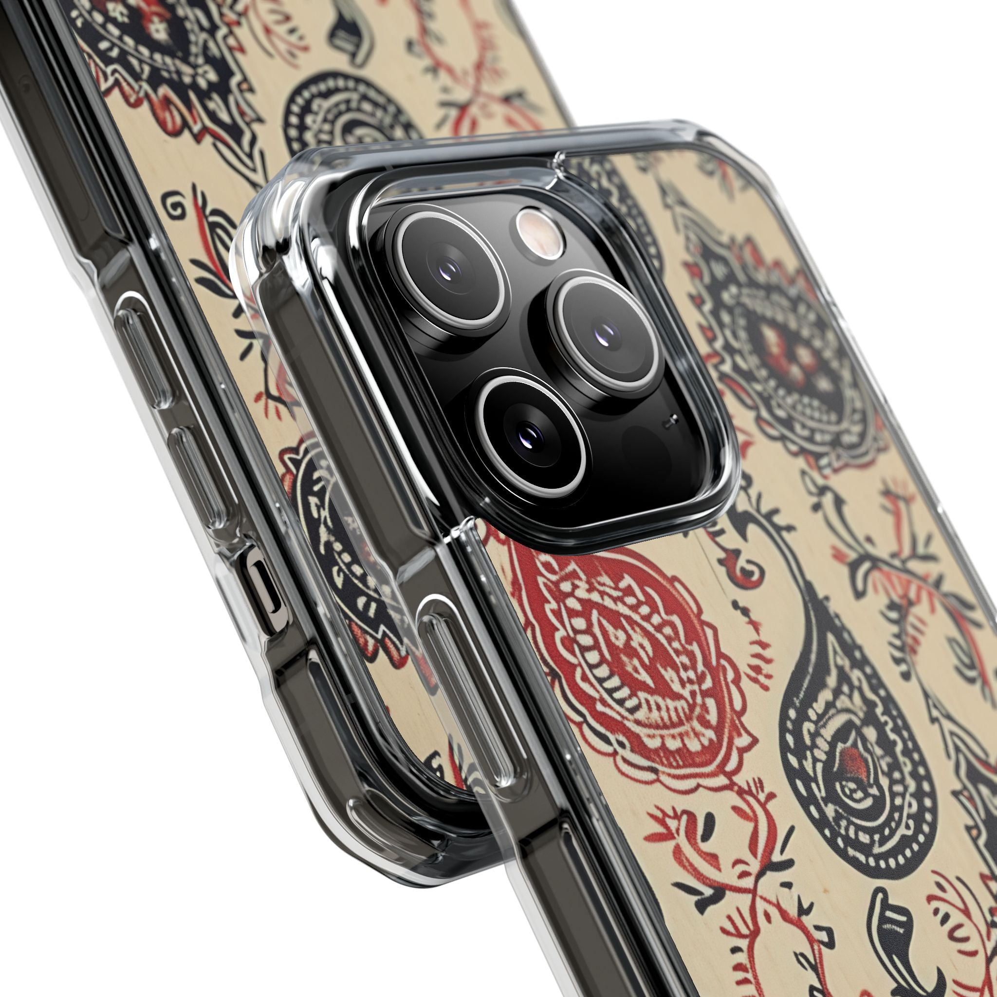 Navy Paisley Swirl iPhone 14 - Impact Clear+