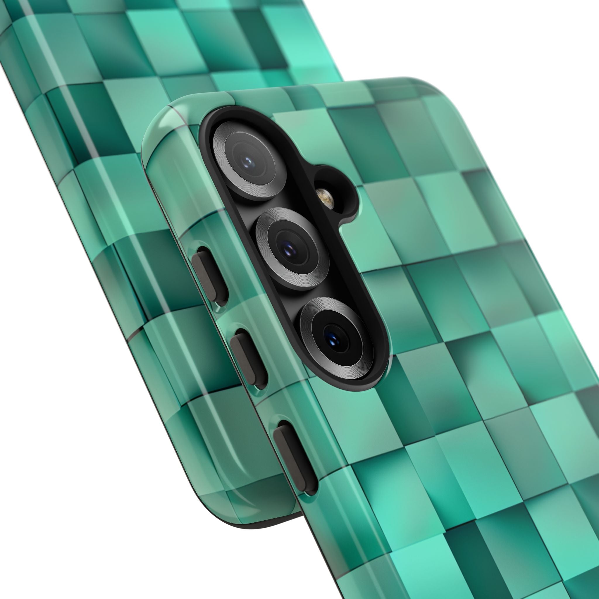 Gevouwen Blauwe Vierkanten Samsung S25 - Tough
