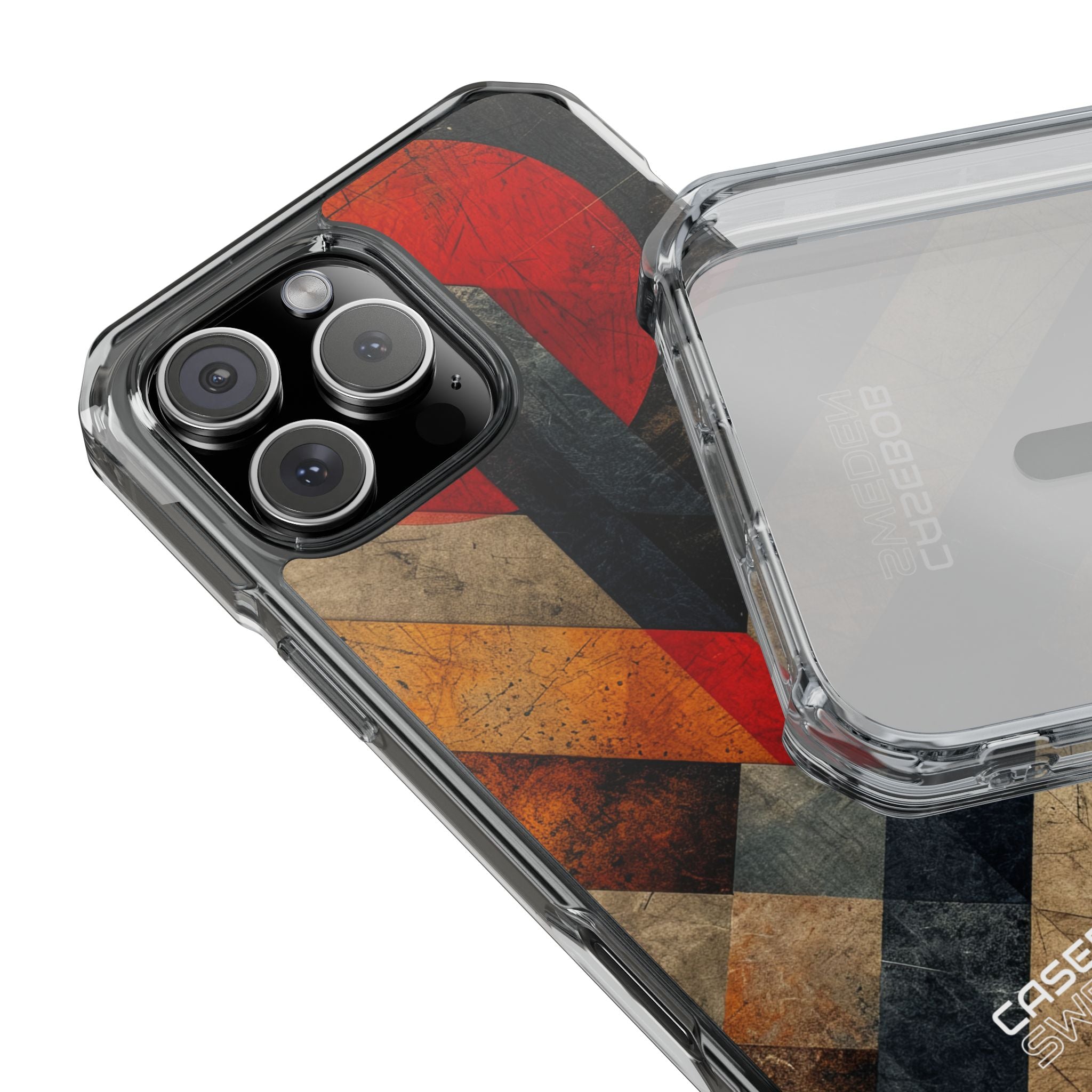 Crimson Circle Geometry iPhone 16 - Impact Clear+