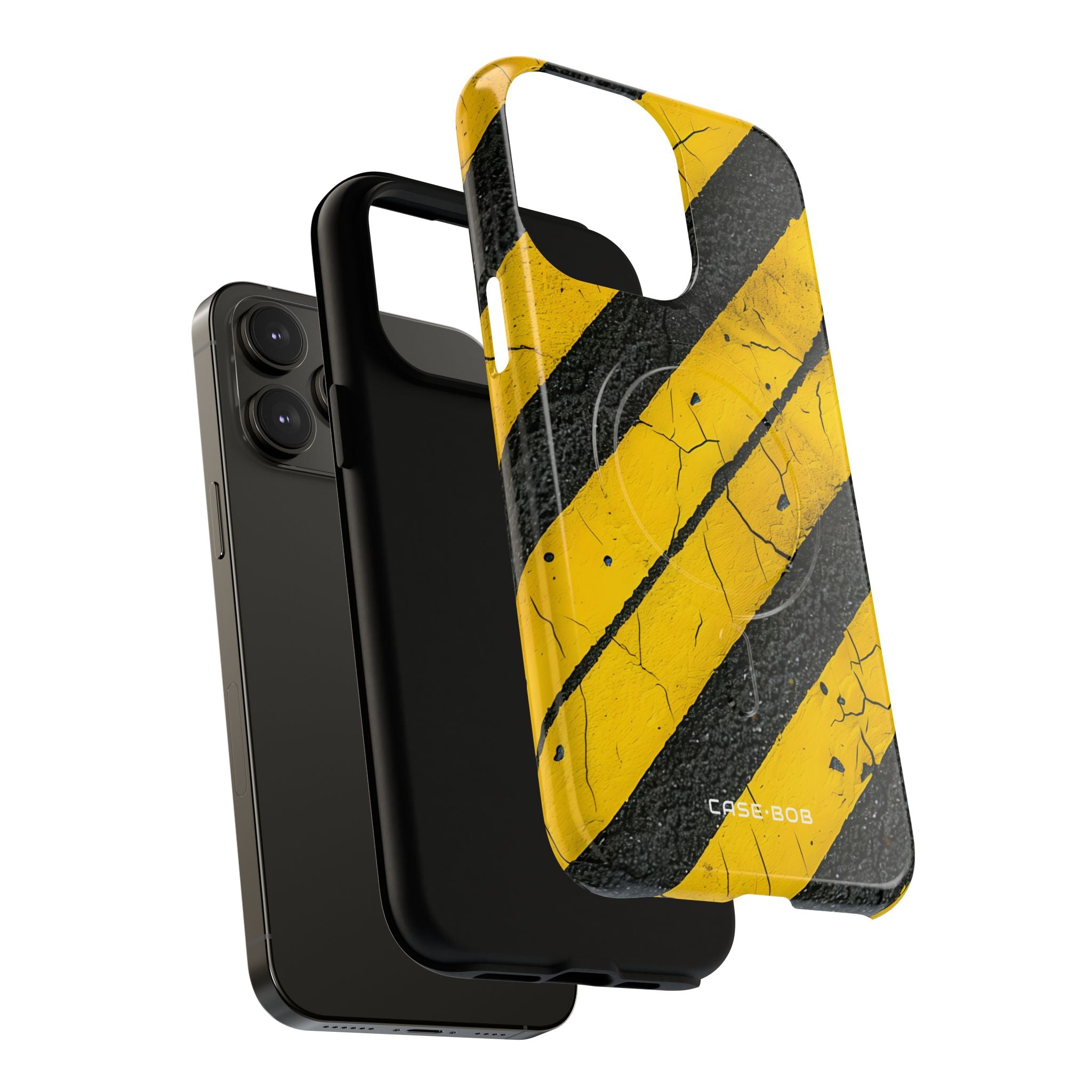 Yellow Stripe Distress iPhone 14 Pro Max Case - Tough+