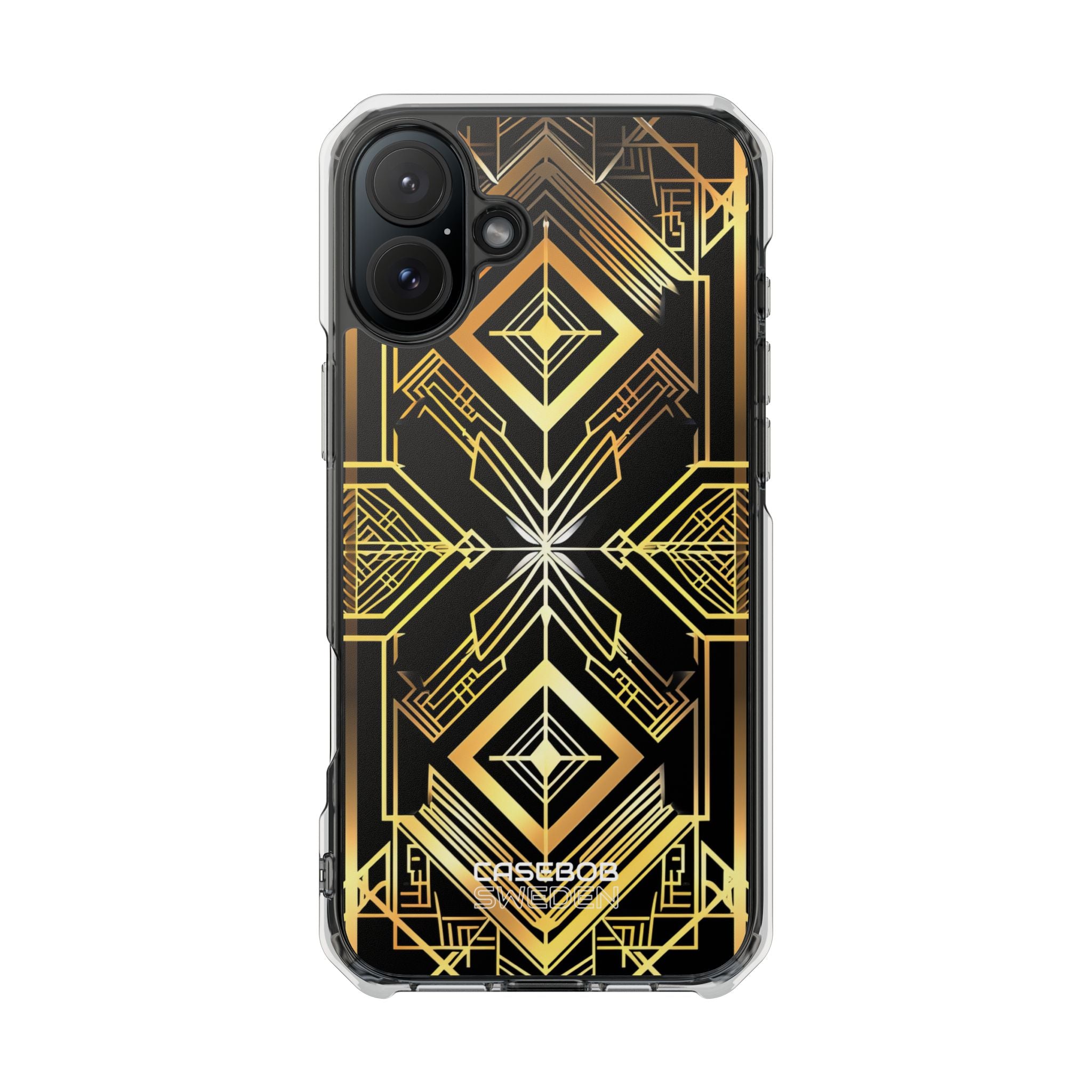 Golden Geometric Symphony iPhone 16 - Impact Clear+