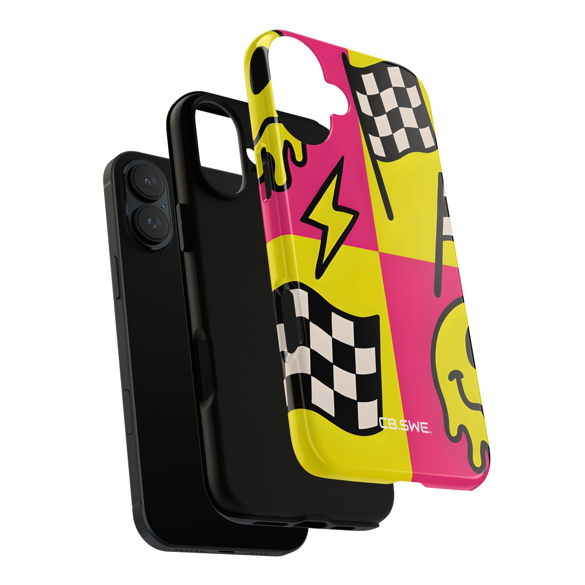 Vibrant Pop Art Smiling Faces and Lightning iPhone 16 - Tough