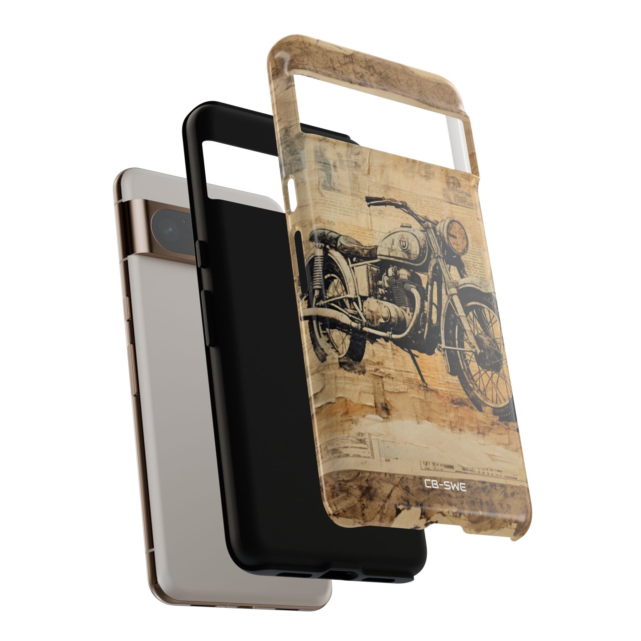 Vintage Motorcycle Collage - Google Pixel Case