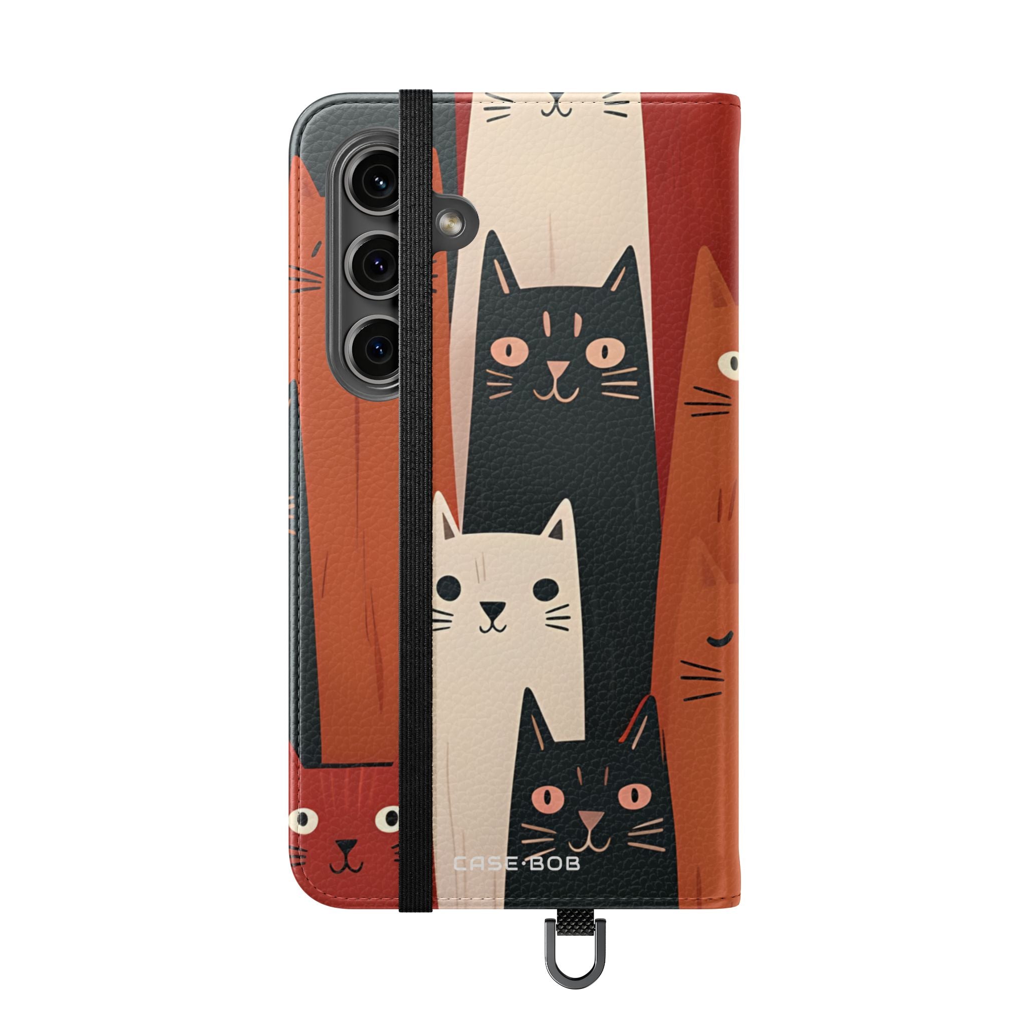Cat Columns Orange - Samsung S24 Case - Wallet